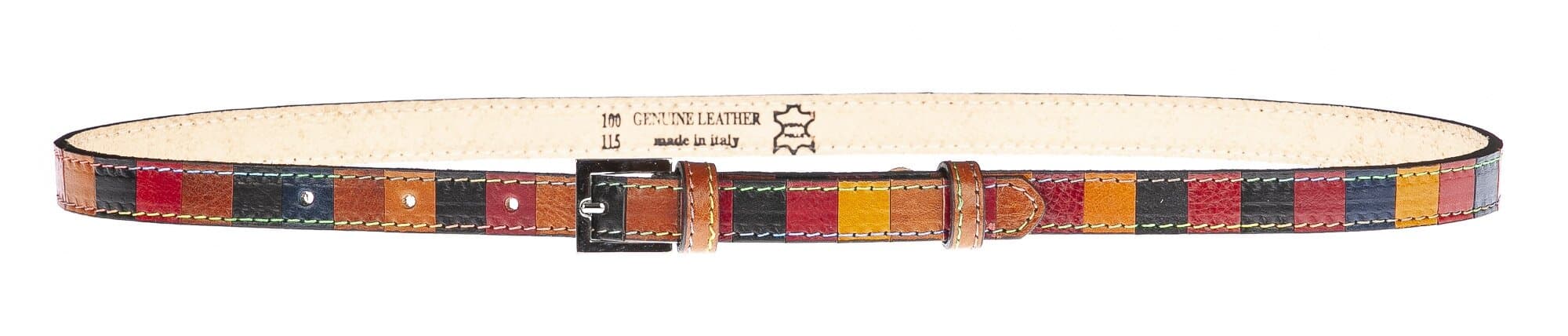 Cintura donna in vera pelle NORCIA, MULTICOLORE, CHIARO SCURO, Made in Italy