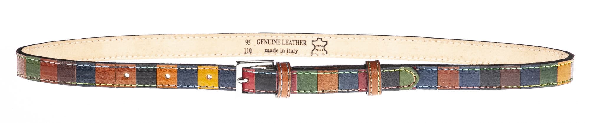 Cintura donna in vera pelle NORCIA, MULTICOLORE, CHIARO SCURO, Made in Italy