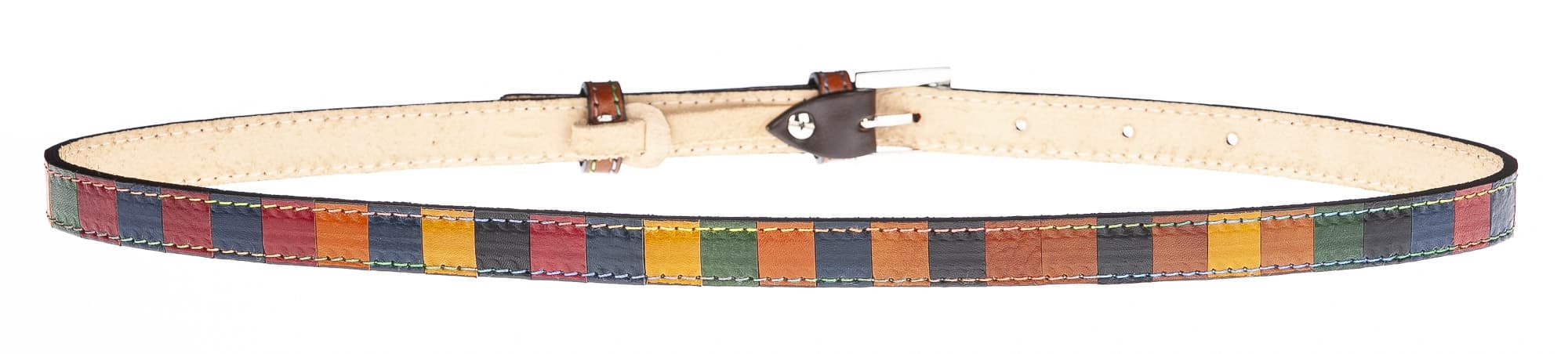 Cintura donna in vera pelle NORCIA, MULTICOLORE, CHIARO SCURO, Made in Italy