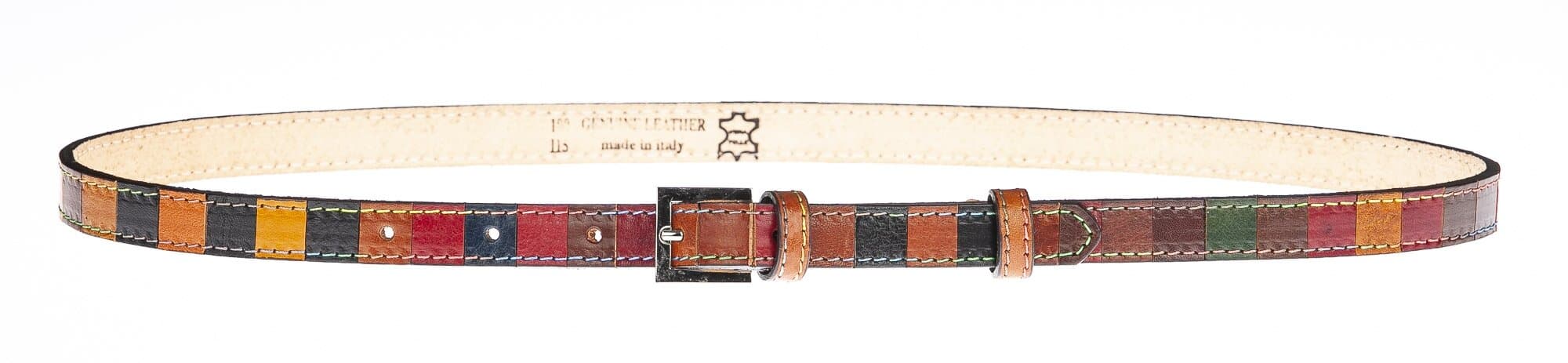 Cintura donna in vera pelle NORCIA, MULTICOLORE, CHIARO SCURO, Made in Italy
