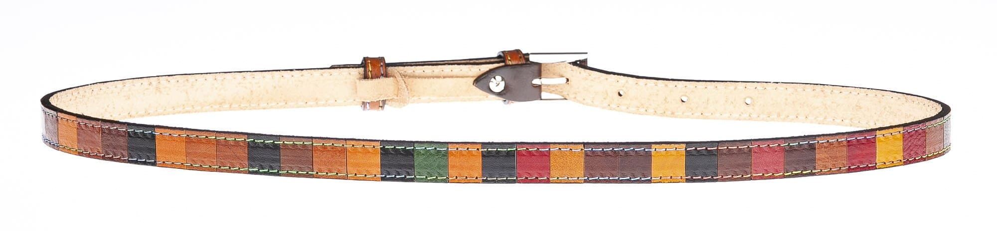 Cintura donna in vera pelle NORCIA, MULTICOLORE, CHIARO SCURO, Made in Italy