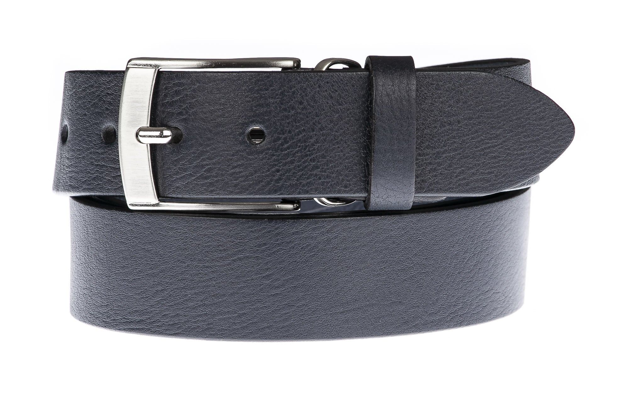 Cintura uomo in vera pelle MAGIONE, colore BLU SCURO, CHIAROSCURO, Made in Italy