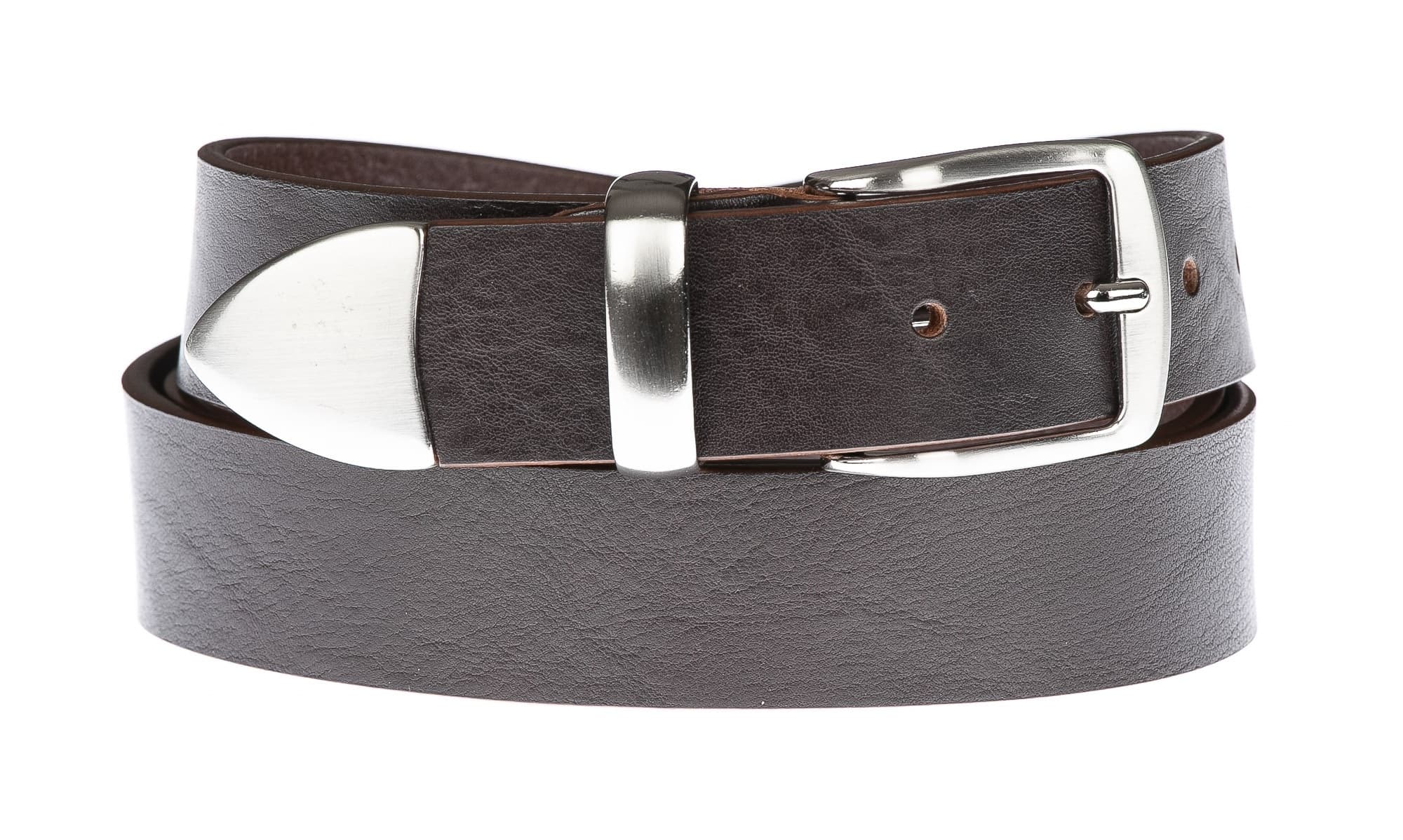 FIUMICINO: men's leather belt, color: DARK BROWN, Made in Italy