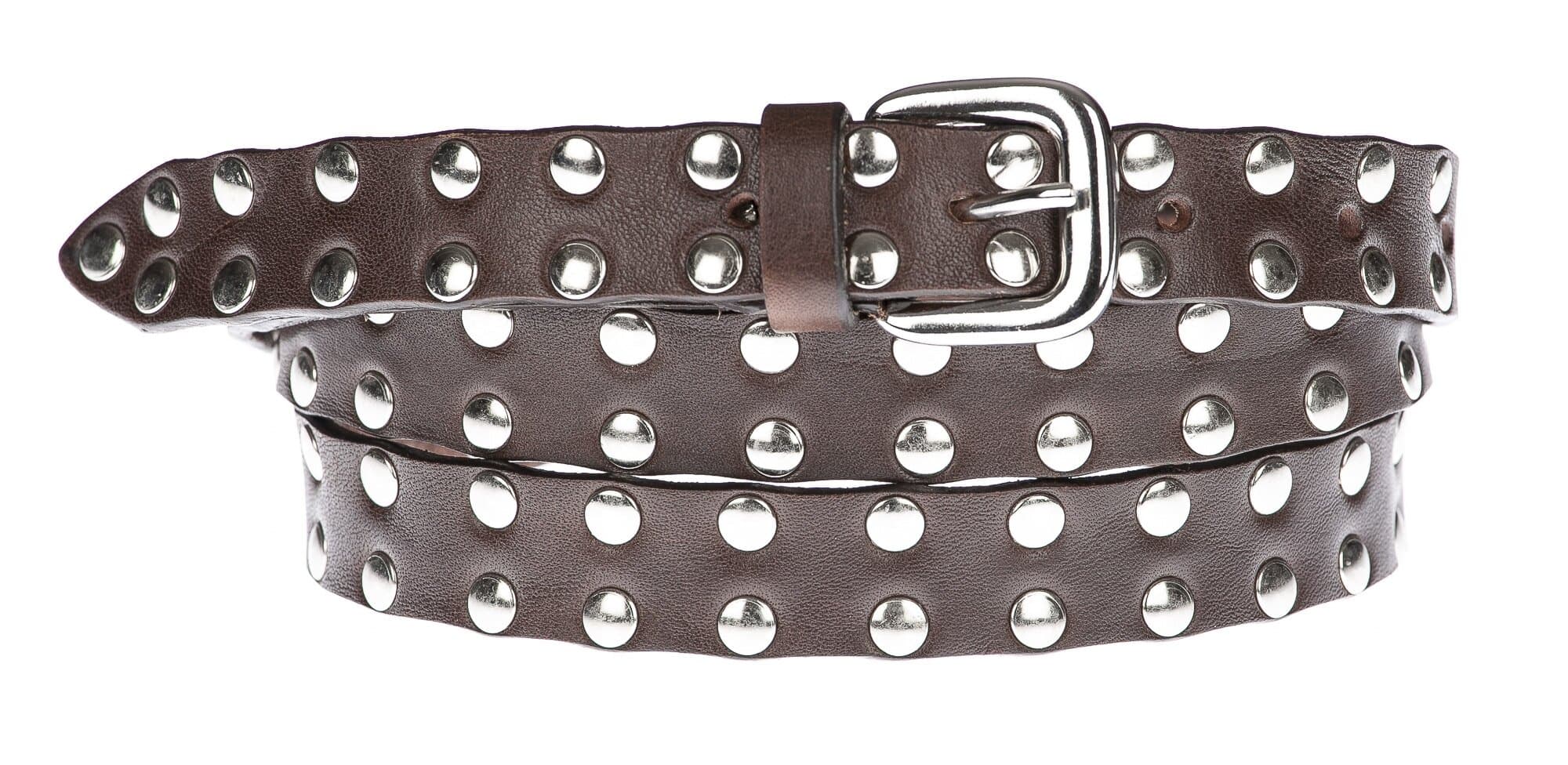 Cintura donna in vera pelle ASSISI, MARRONE, CHIAROSCURO, Made in Italy