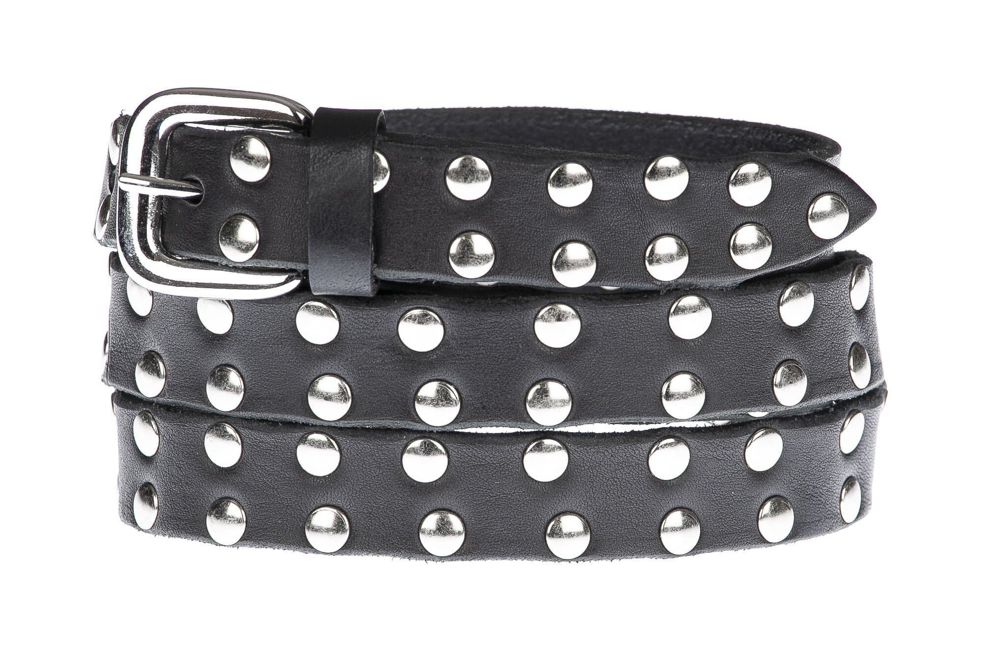 Cintura donna in vera pelle ASSISI, NERO, CHIAROSCURO, Made in Italy