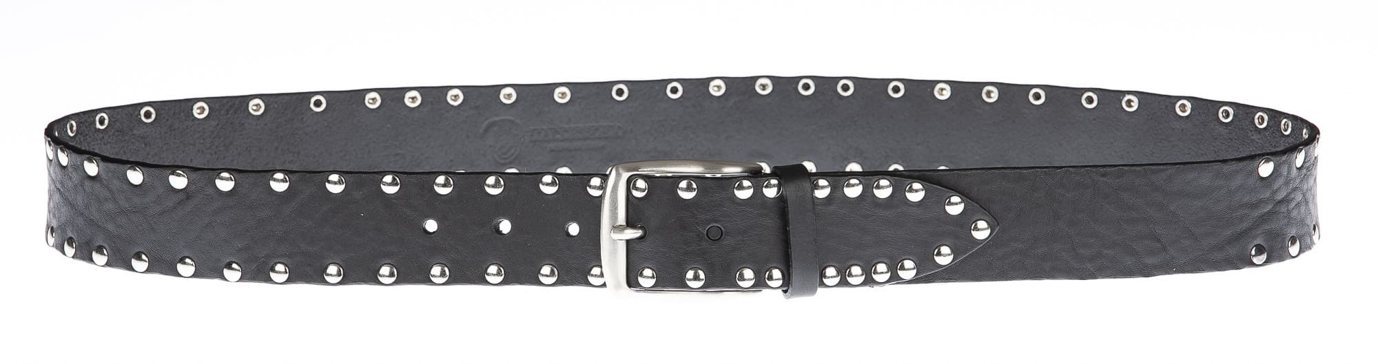 Cintura uomo in vera pelle ORVIETO, colore NERO, CHIAROSCURO, Made in Italy 