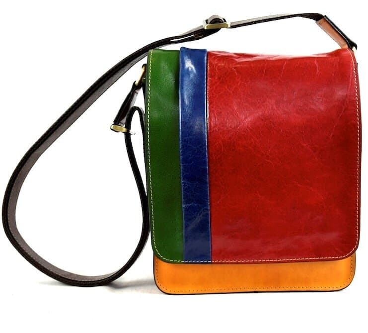 Tracolla da uomo in vera pelle primo fiore, RAFFAELE, MULTICOLORE, SANTINI