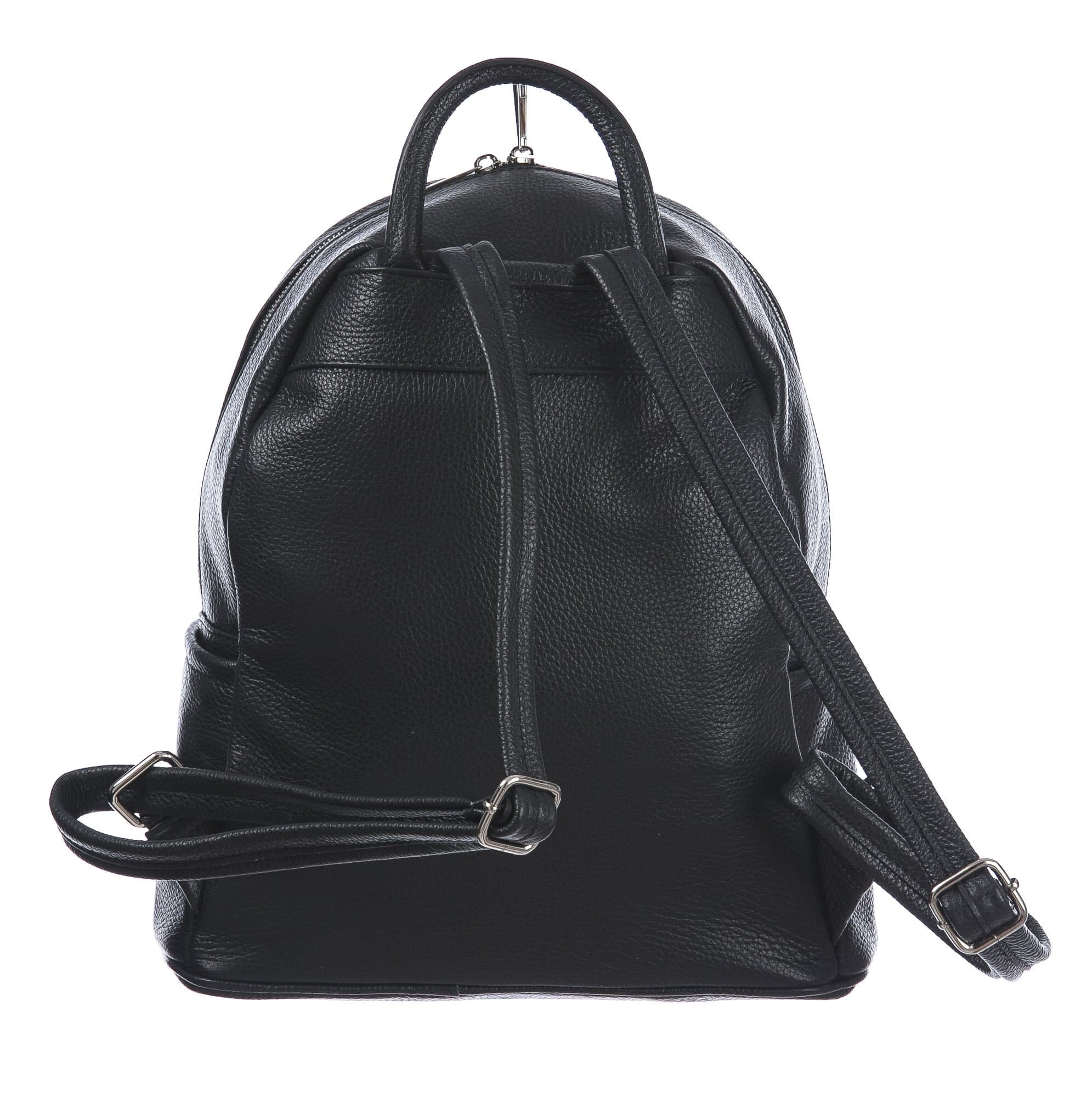Borsa zaino donna in vera pelle MONTE AMARO, colore NERO, CHIAROSCURO, MADE IN ITALY