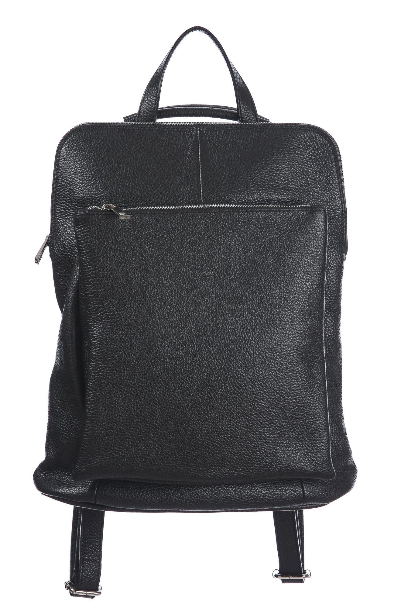 MONVISO : borsa - zaino donna, pelle morbida, colore: NERO, Made in Italy 