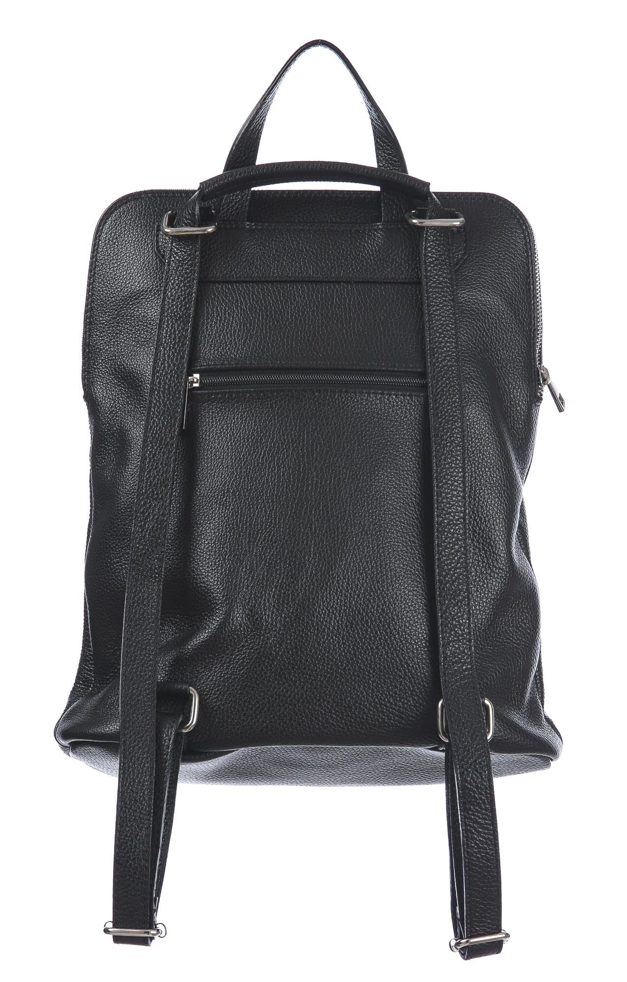 MONVISO : borsa - zaino donna, pelle morbida, colore: NERO, Made in Italy 