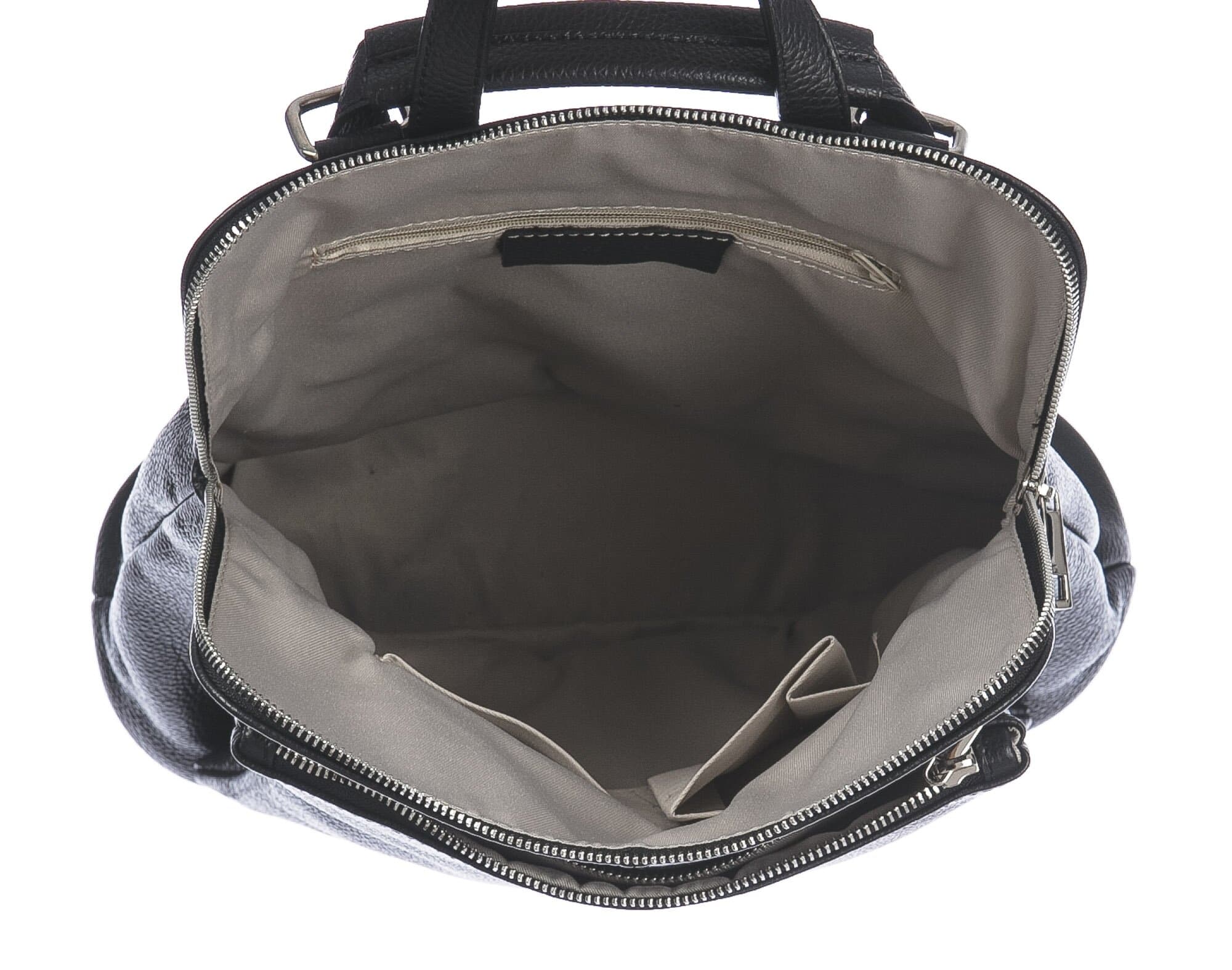 MONVISO : borsa - zaino donna, pelle morbida, colore: NERO, Made in Italy 