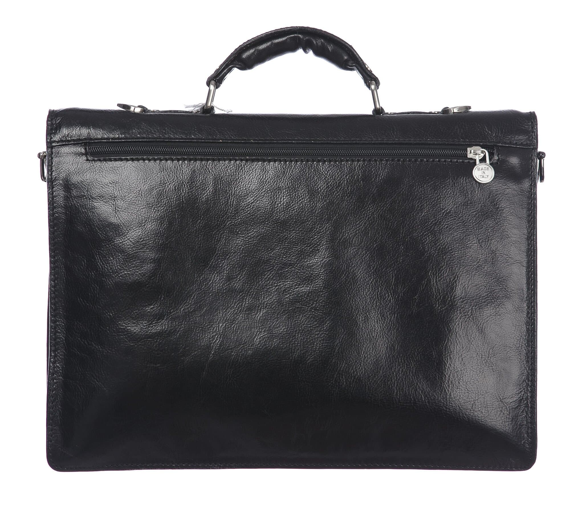 Borsa ufficio uomo/donna in vera pelle FERNANDO, NERO, CHIAROSCURO, MADE IN ITALY