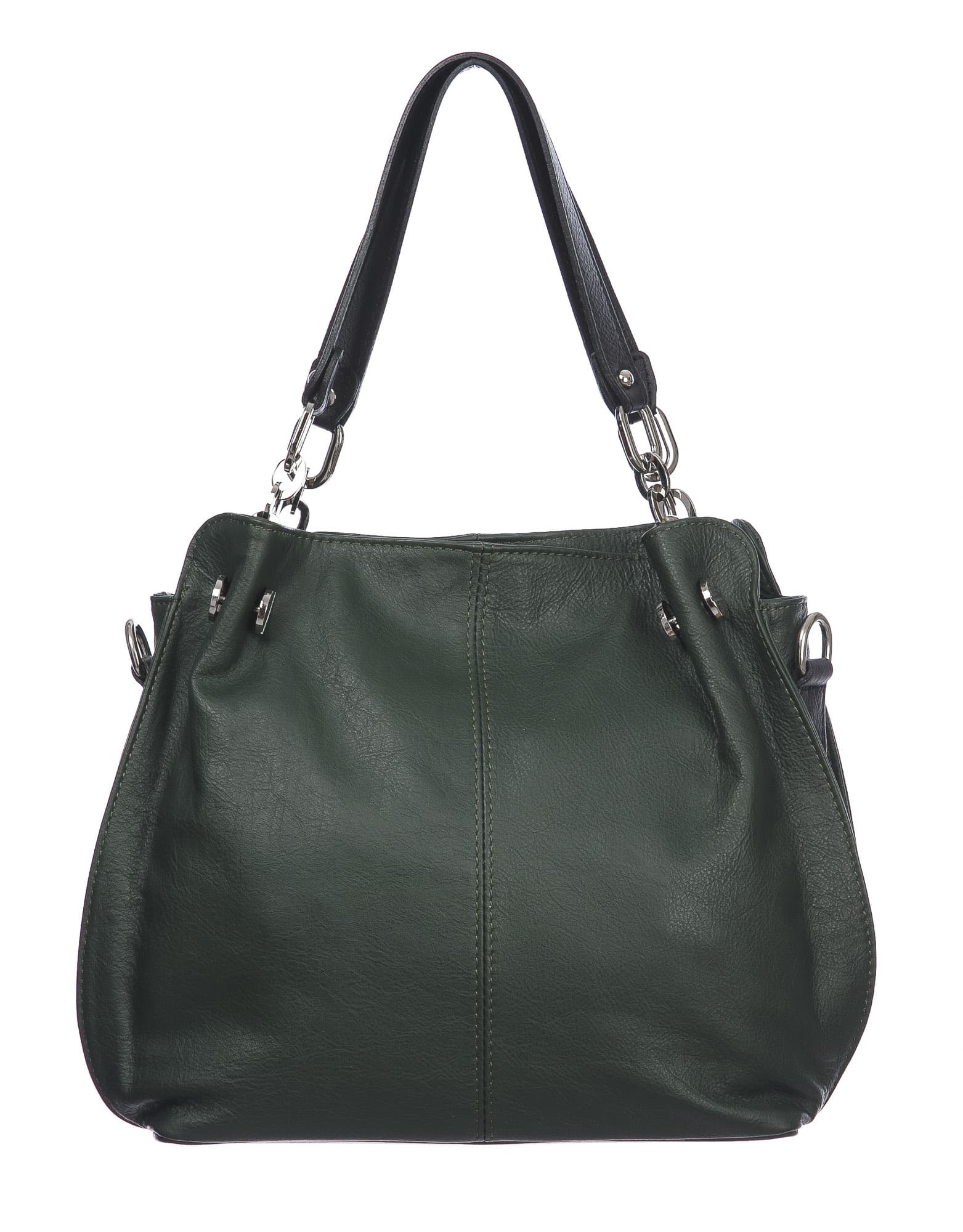 Borsa donna in vera pelle ADELINA, colore VERDE,CHIARO SCURO, MADE IN ITALY