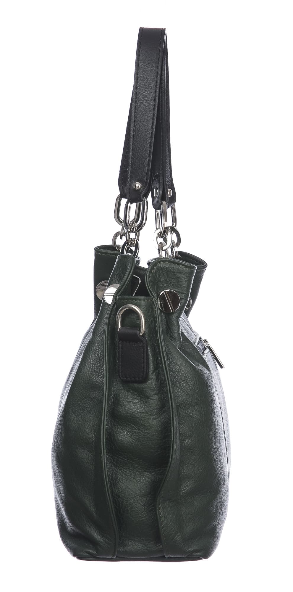 Borsa donna in vera pelle ADELINA, colore VERDE,CHIARO SCURO, MADE IN ITALY
