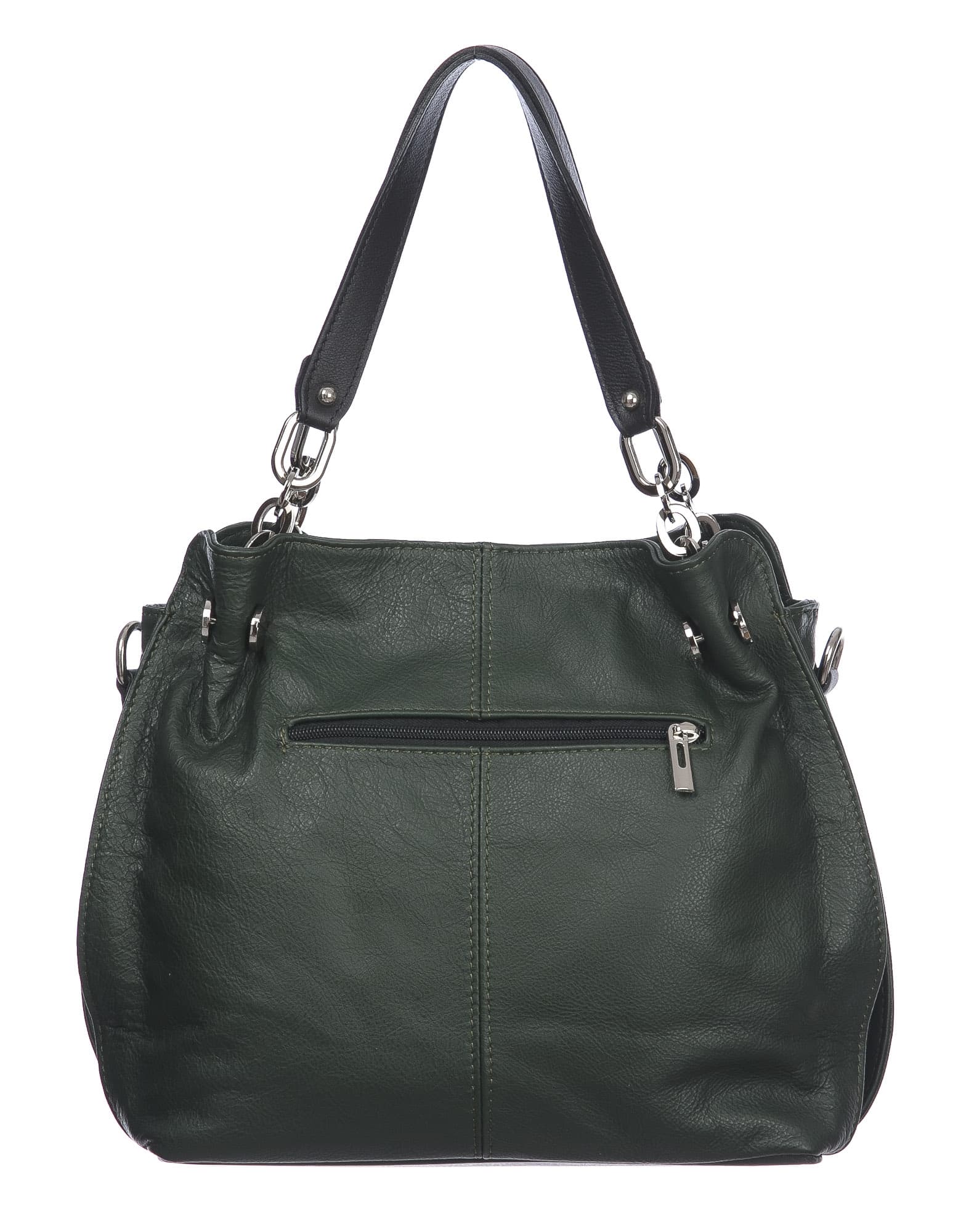 Borsa donna in vera pelle ADELINA, colore VERDE,CHIARO SCURO, MADE IN ITALY
