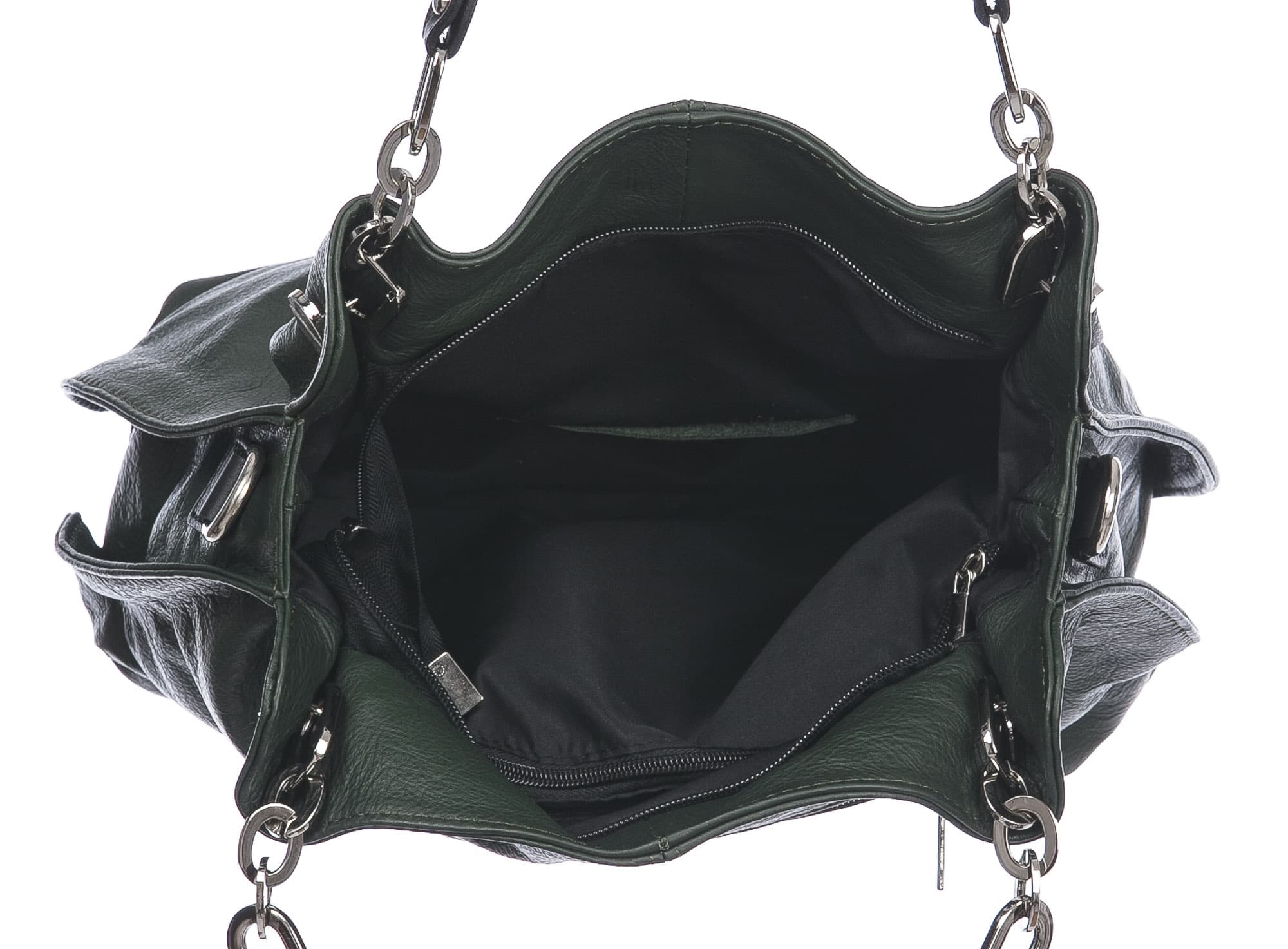 Borsa donna in vera pelle ADELINA, colore VERDE,CHIARO SCURO, MADE IN ITALY