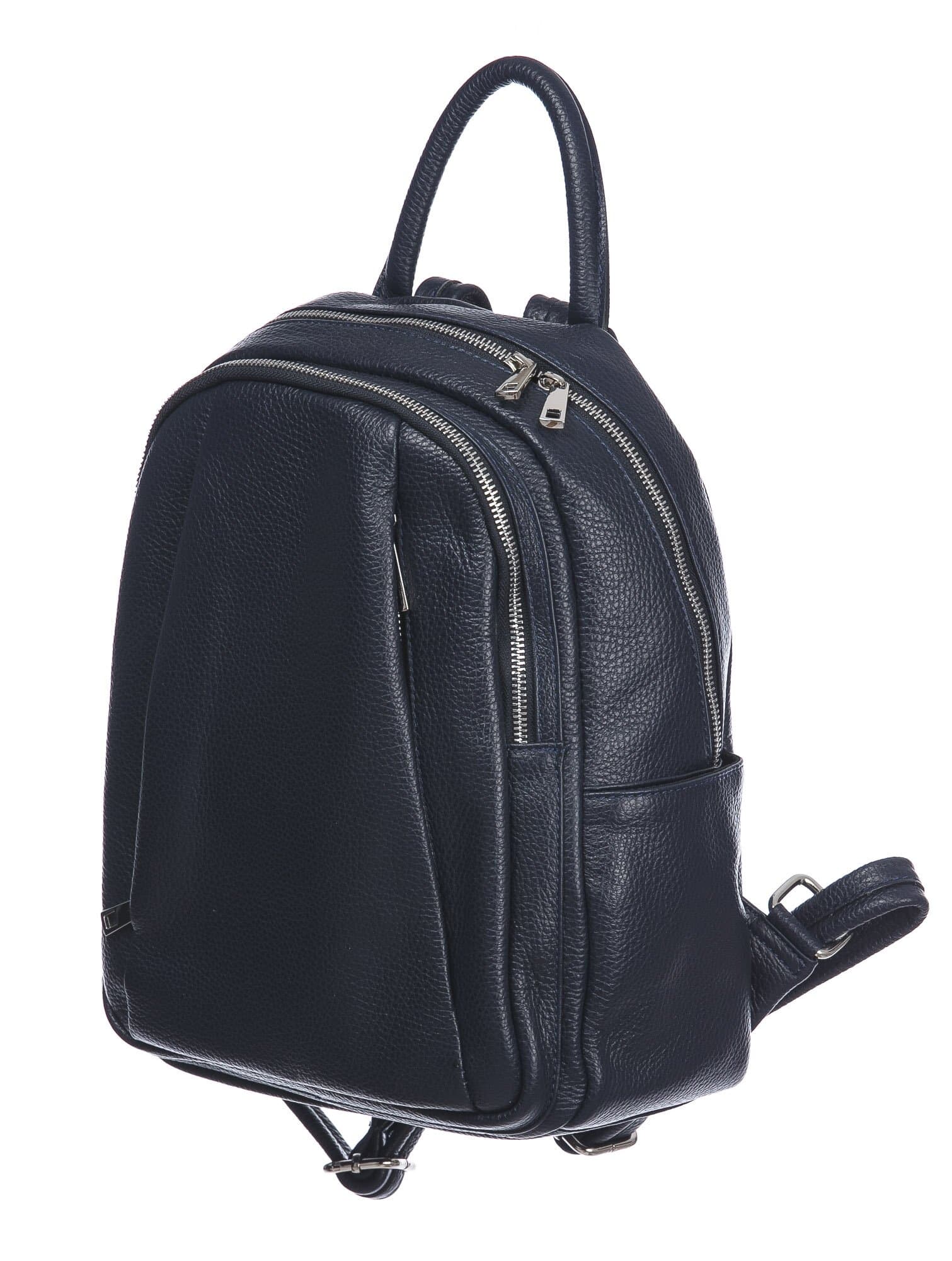 Borsa zaino donna in vera pelle MONTE VELINO, colore BLU, CHIAROSCURO, MADE IN ITALY