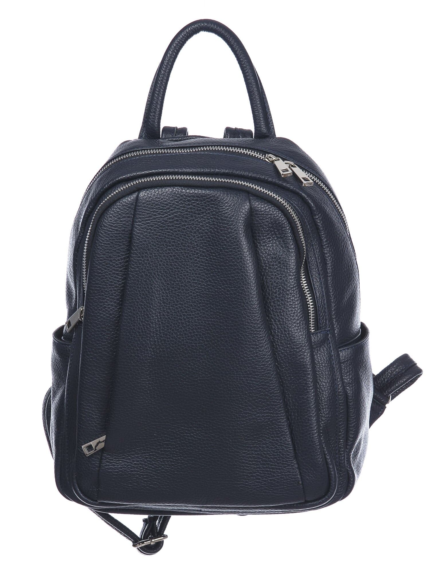 Borsa zaino donna in vera pelle MONTE VELINO, colore BLU, CHIAROSCURO, MADE IN ITALY