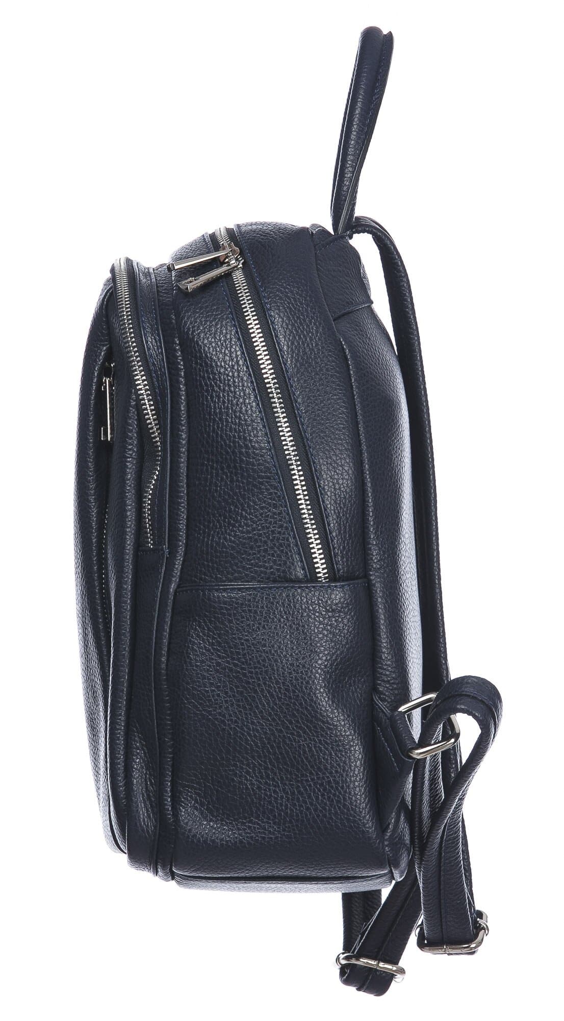 Borsa zaino donna in vera pelle MONTE VELINO, colore BLU, CHIAROSCURO, MADE IN ITALY