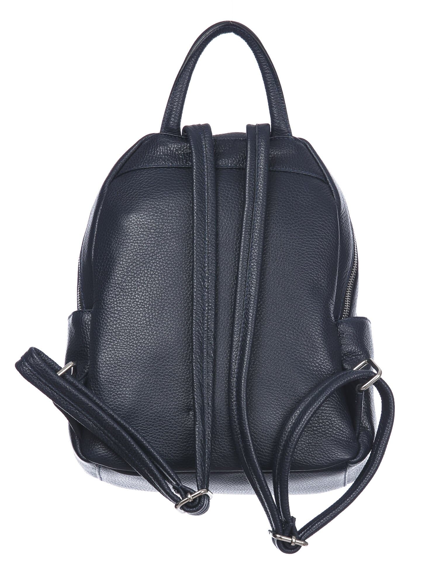 Borsa zaino donna in vera pelle MONTE VELINO, colore BLU, CHIAROSCURO, MADE IN ITALY