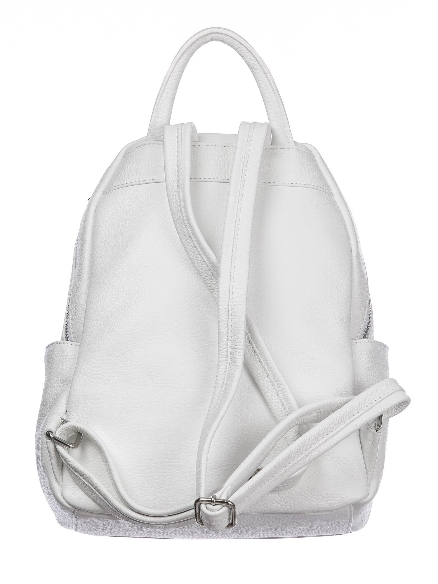 Borsa zaino donna in vera pelle MONTE VELINO, colore BIANCO, CHIAROSCURO, MADE IN ITALY