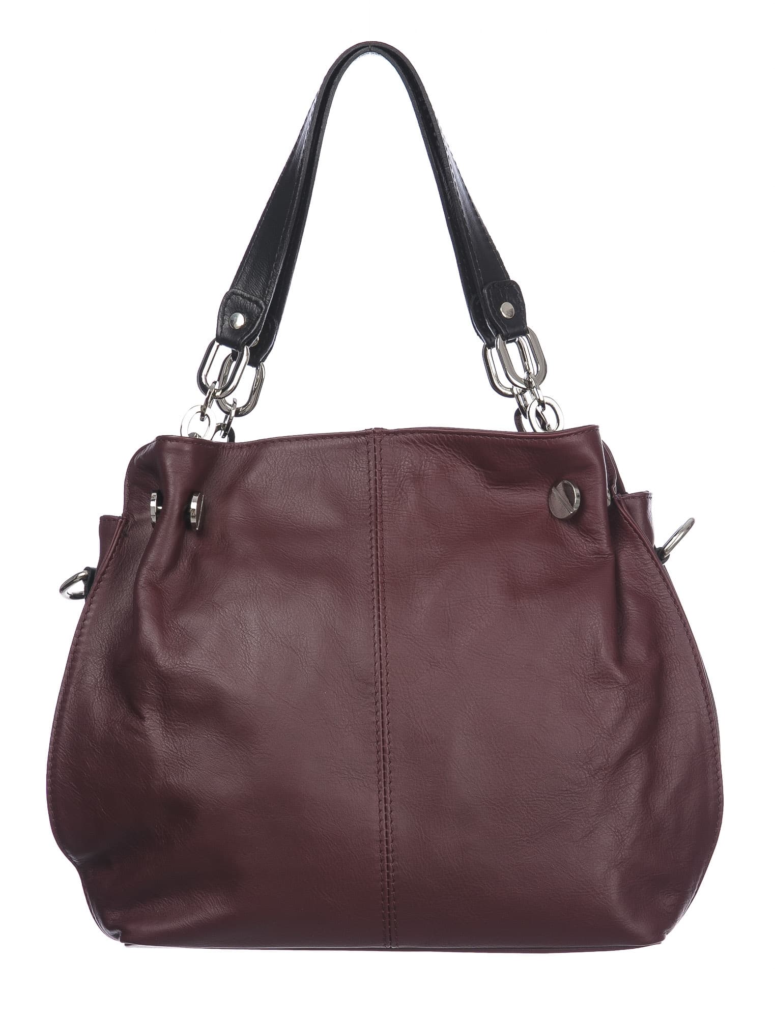 Borsa donna in vera pelle ADELINA, colore BORDEAUX,CHIARO SCURO, MADE IN ITALY
