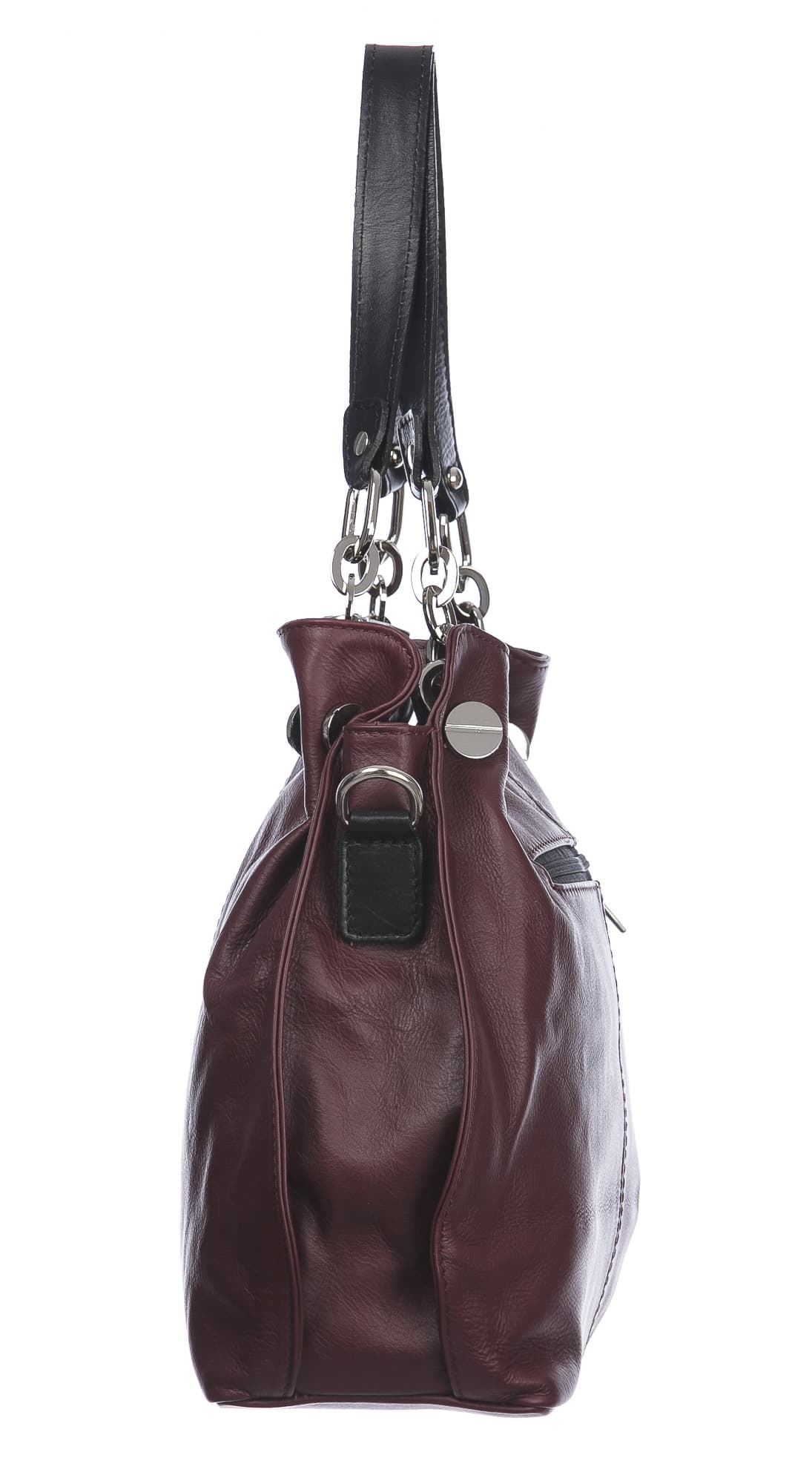 Borsa donna in vera pelle ADELINA, colore BORDEAUX,CHIARO SCURO, MADE IN ITALY