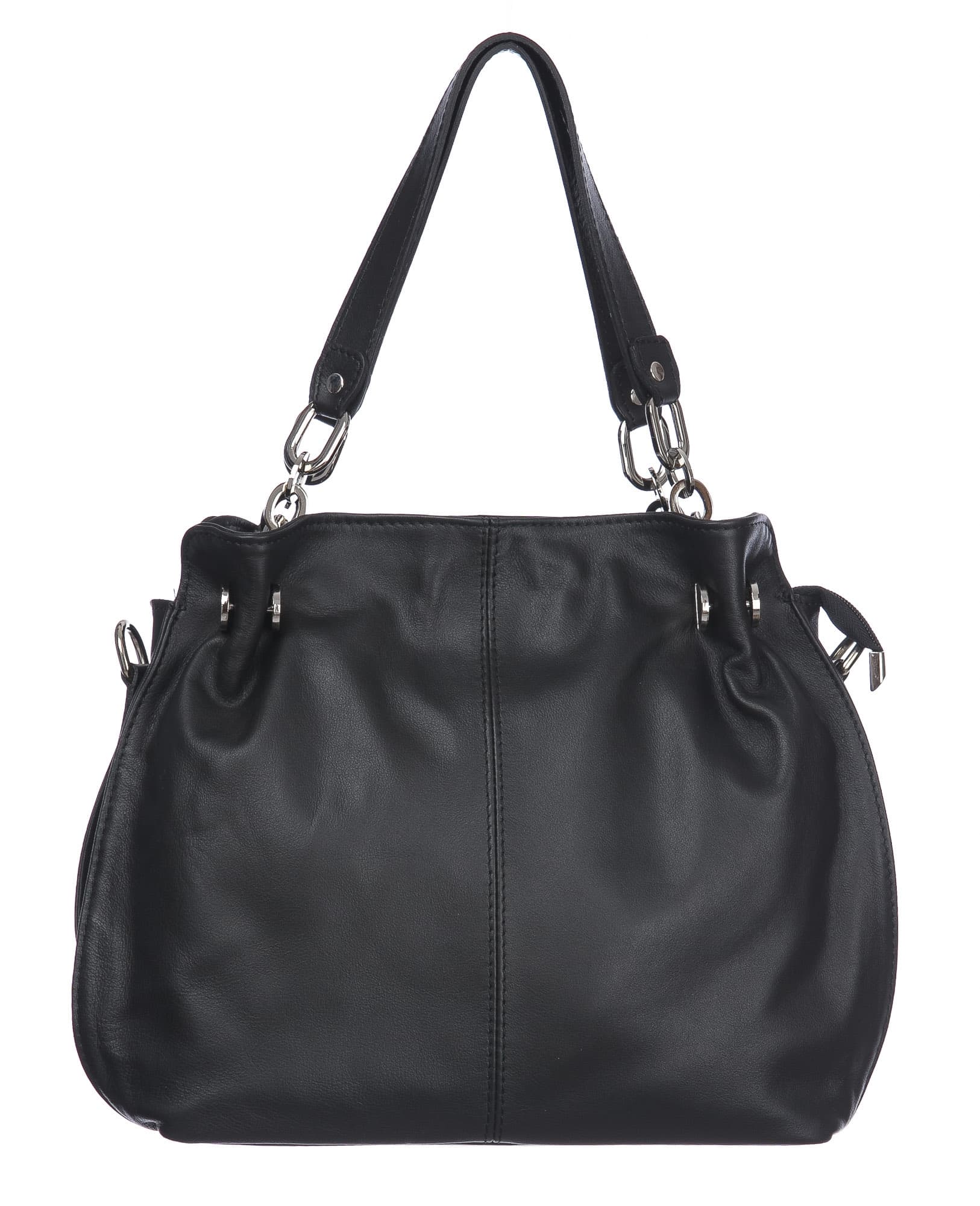 Borsa donna in vera pelle ADELINA, colore NERO,CHIARO SCURO, MADE IN ITALY