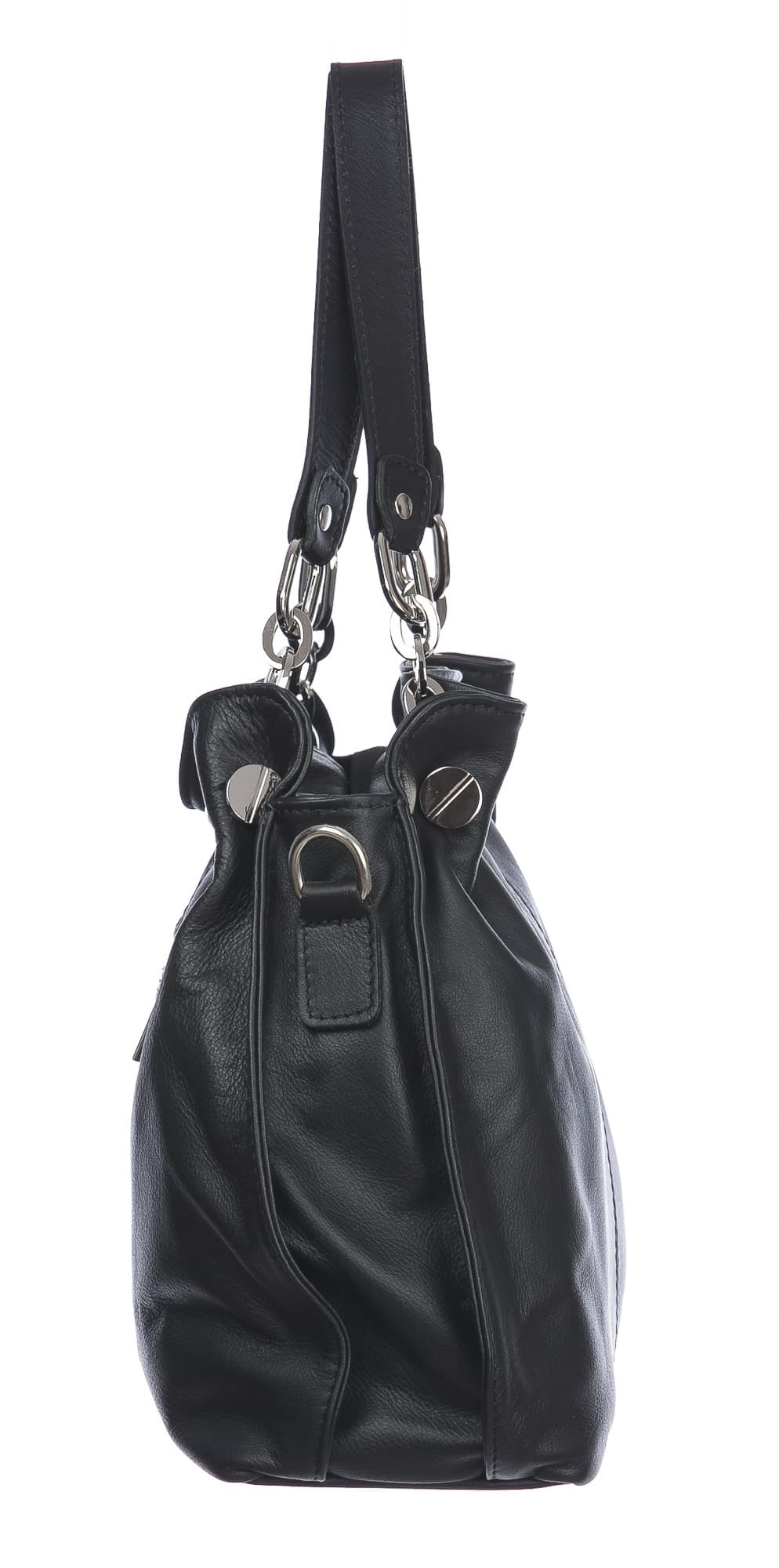 Borsa donna in vera pelle ADELINA, colore NERO,CHIARO SCURO, MADE IN ITALY