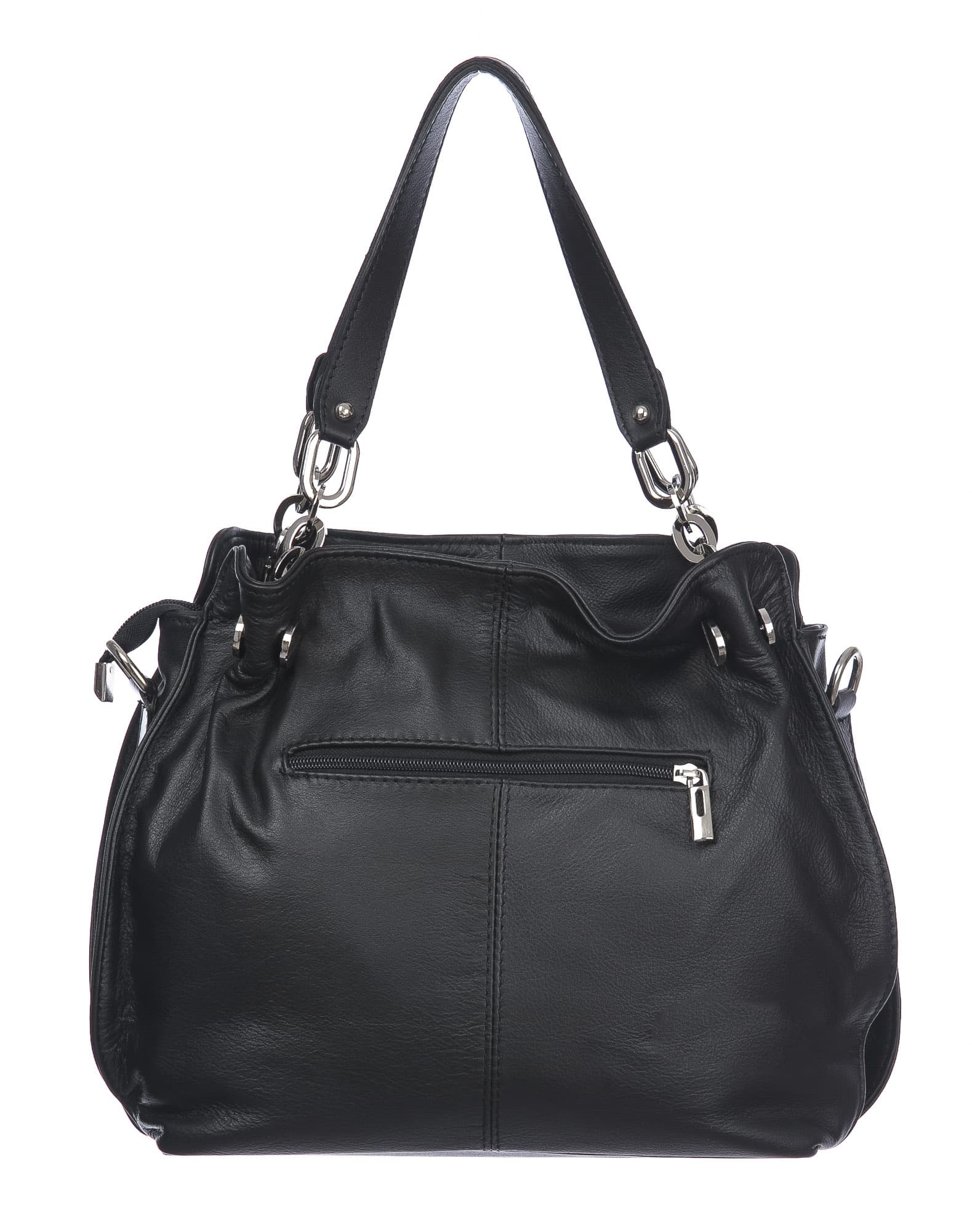 Borsa donna in vera pelle ADELINA, colore NERO,CHIARO SCURO, MADE IN ITALY