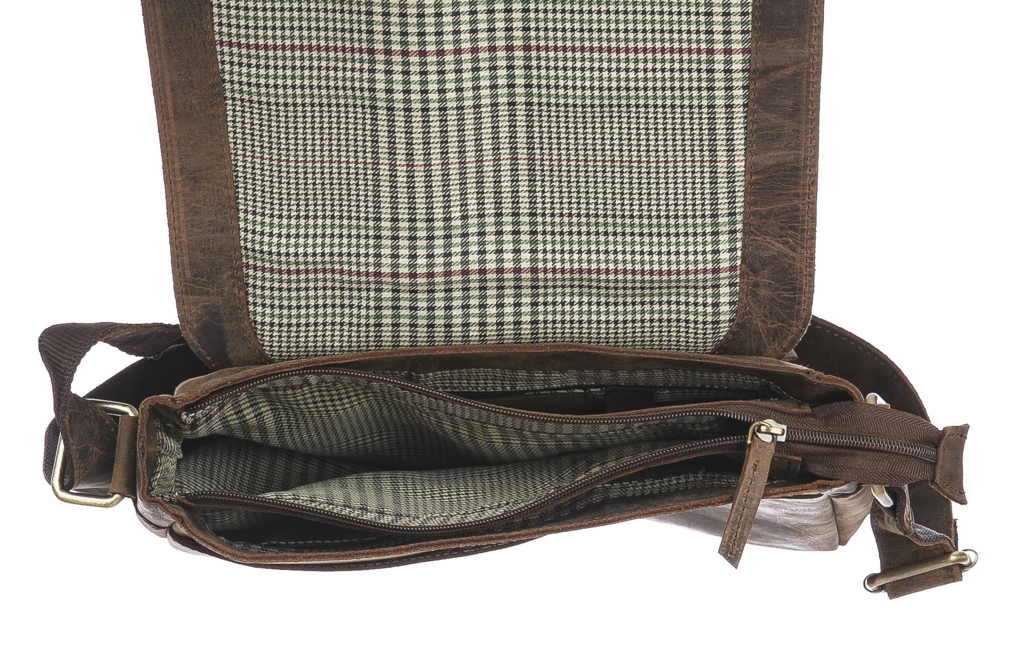 Borsa a tracolla da uomo in vera pelle nabuk NOAH, colore MARRONE, CHIAROSCURO, MADE IN ITALY
