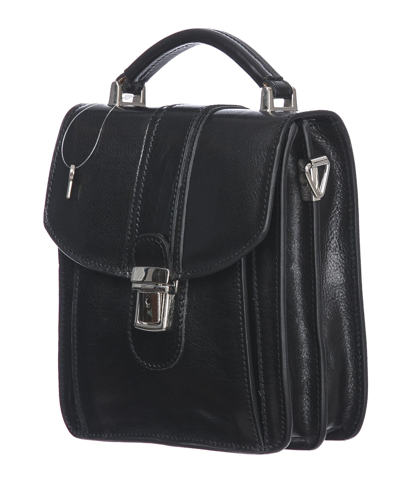Tracolla uomo in vera pelle ARTURO, colore NERO, CHIAROSCURO, MADE IN ITALY