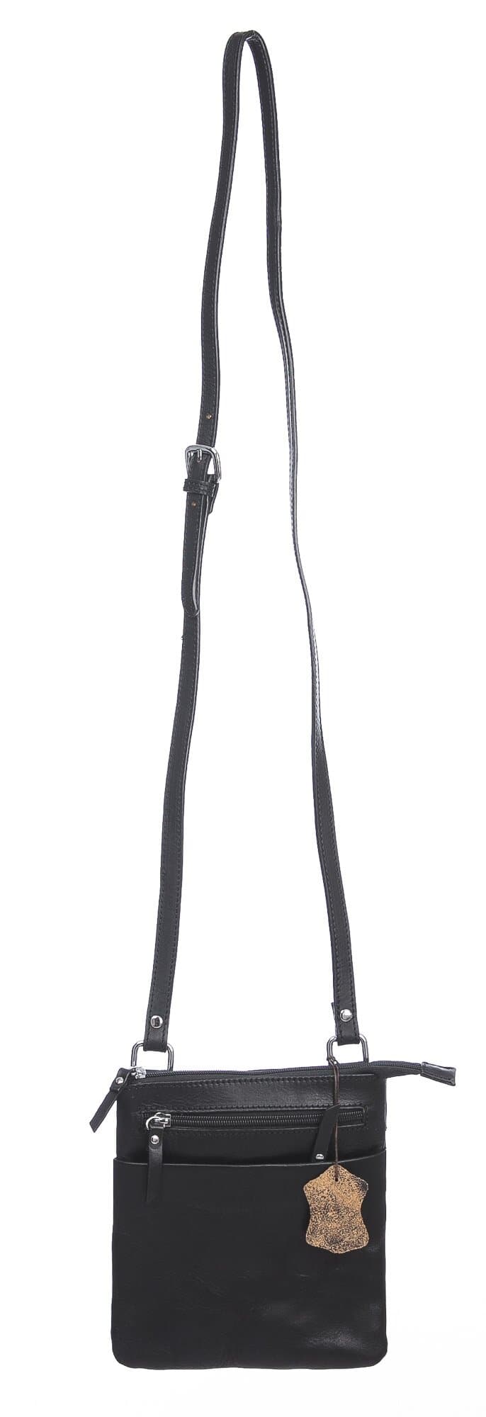 Tracolla uomo in vera pelle FLAVIO, colore NERO, SANTINI, MADE IN ITALY