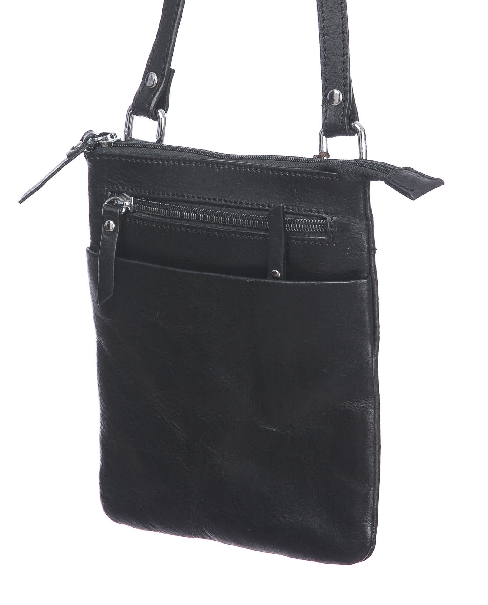 LINO : tracolla uomo in cuoio, colore : NERO, Made in Italy 