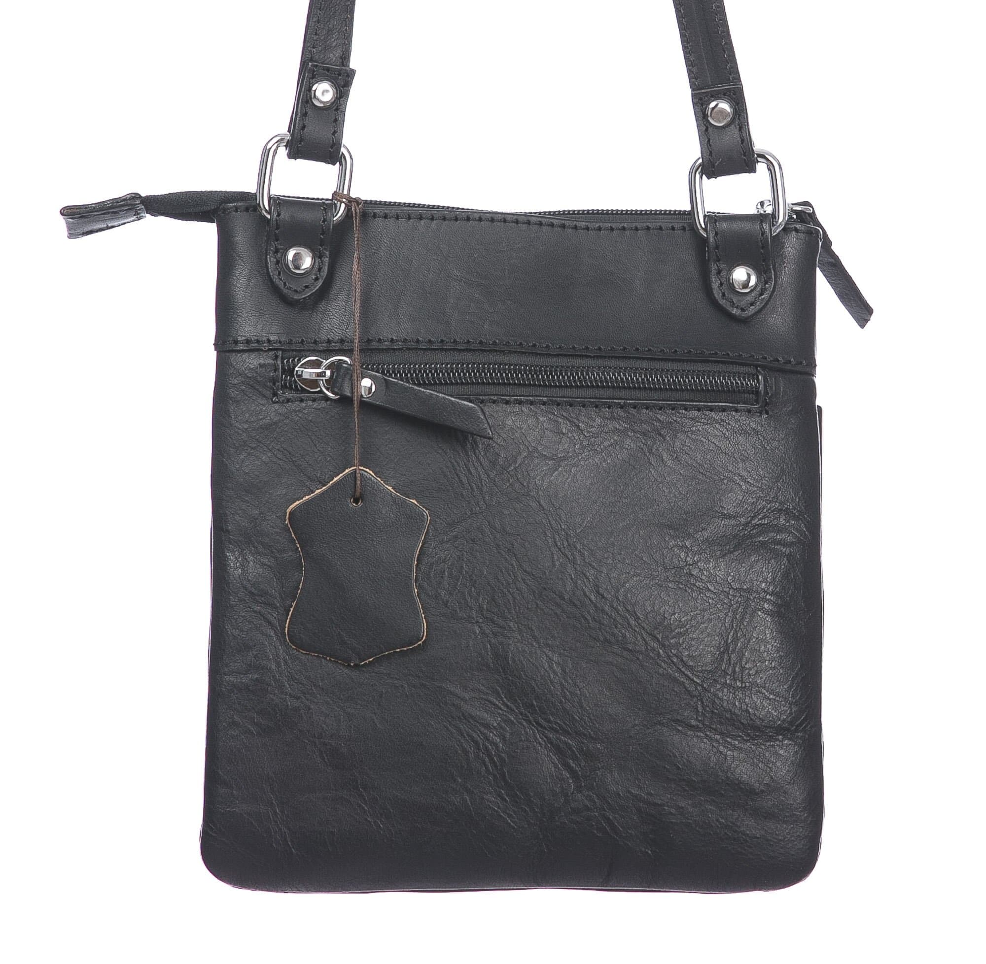 LINO : tracolla uomo in cuoio, colore : NERO, Made in Italy 