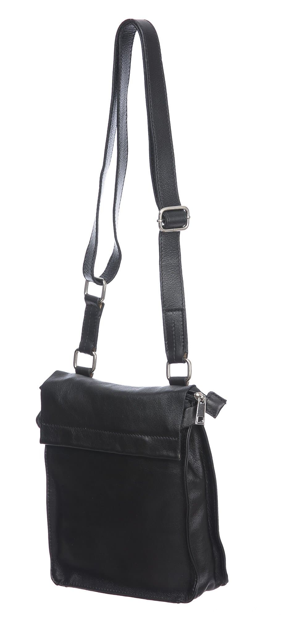 ETTORE : tracolla uomo in pelle morbida, colore : NERO, Made in Italy