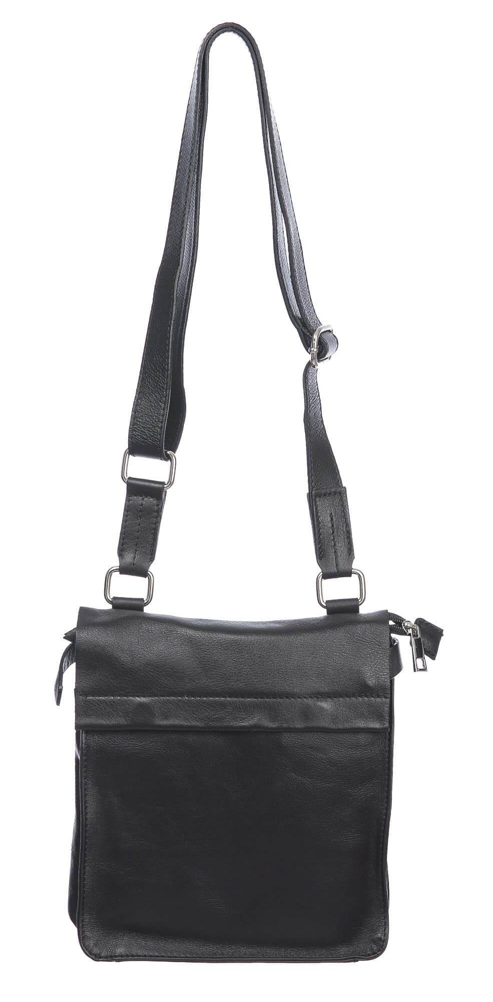 ETTORE : tracolla uomo in pelle morbida, colore : NERO, Made in Italy