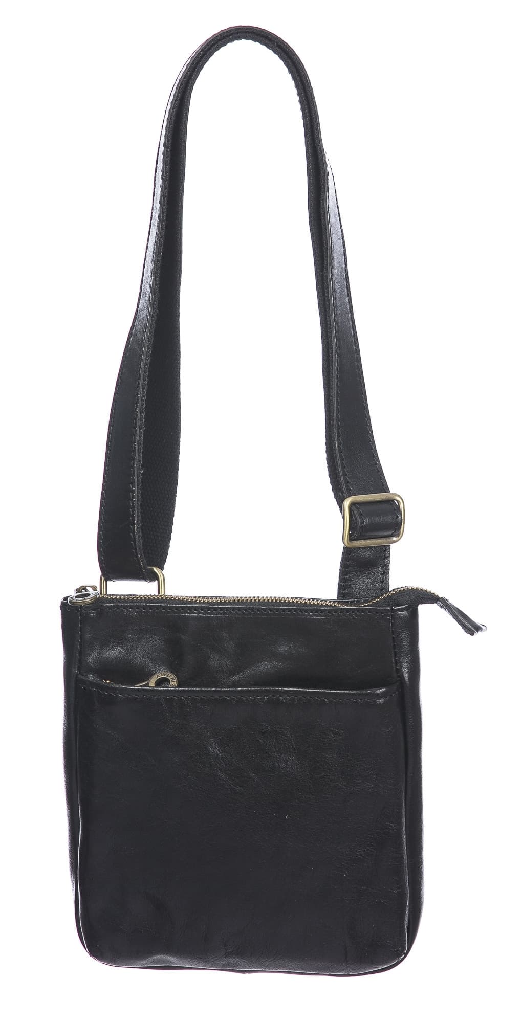 Borsa a tracolla da uomo in vera pelle FABRIZIO, colore NERO, CHIAROSCURO, MADE IN ITALY
