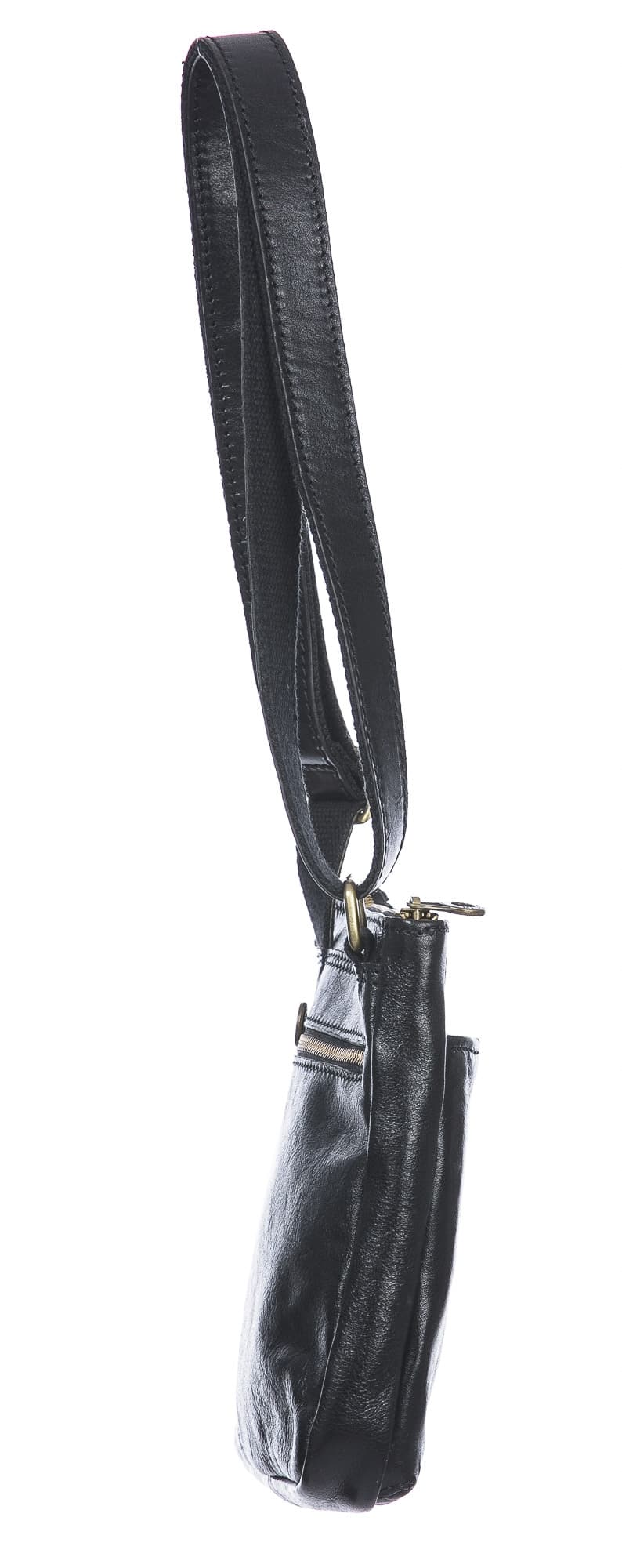 Borsa a tracolla da uomo in vera pelle FABRIZIO, colore NERO, CHIAROSCURO, MADE IN ITALY