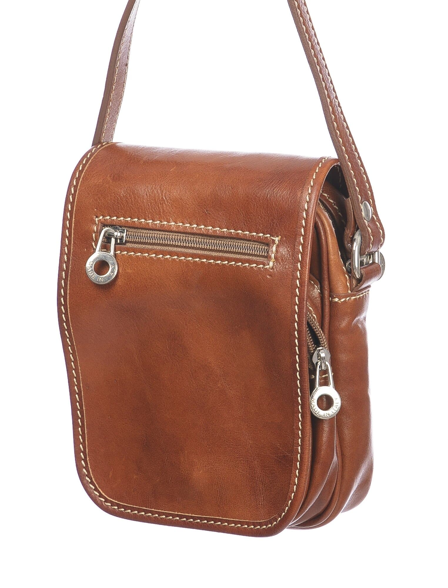 Borsa tracolla uomo in vera pelle morbida LORENZO, colore MIELE, MADE IN ITALY