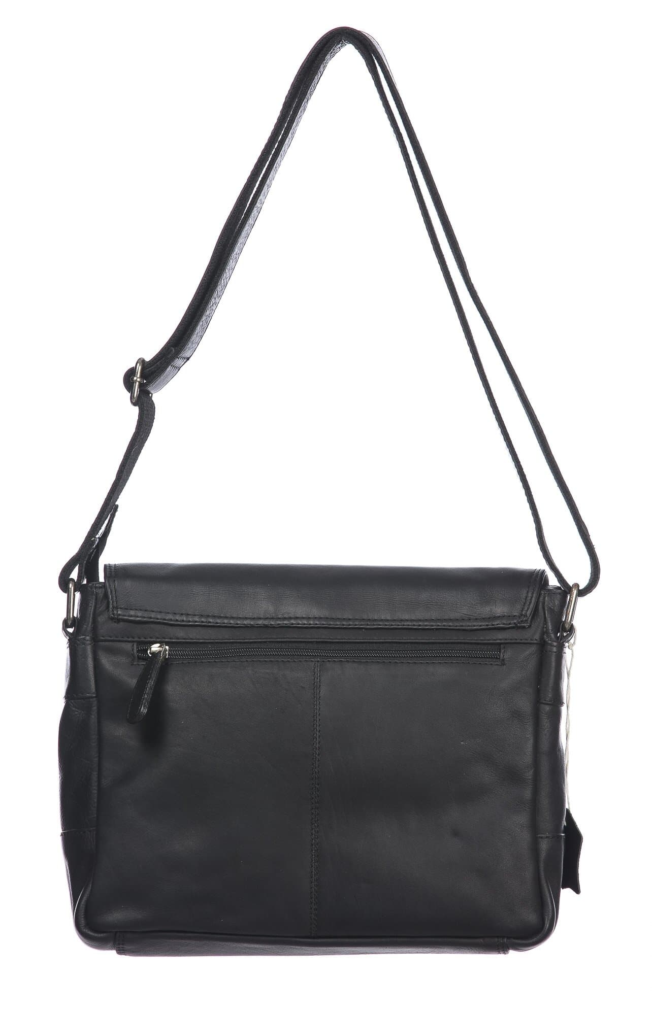 Borsa a tracolla da uomo in vera pelle TEODORO, colore NERO, CHIAROSCURO, MADE IN ITALY