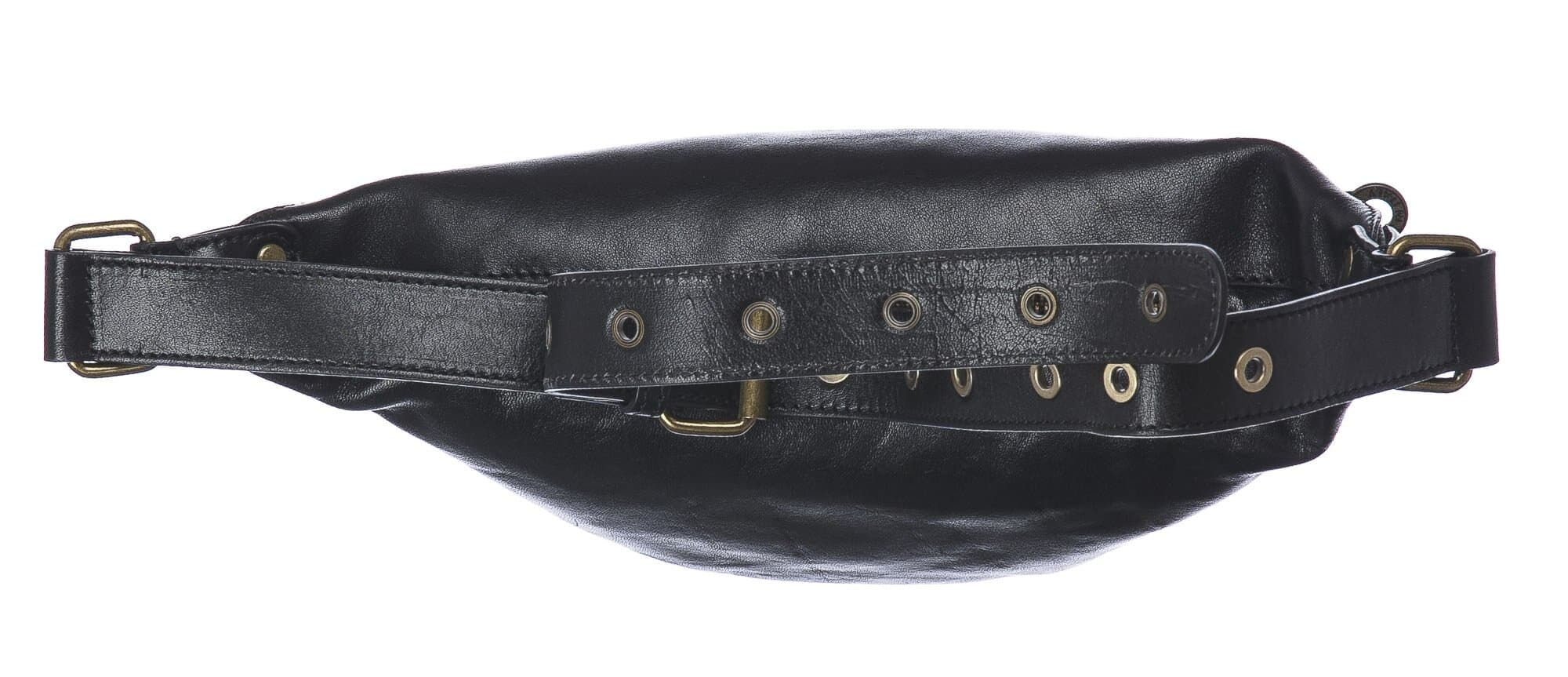 Marsupio da uomo in vera pelle primo fiore LUCIO, colore NERO, CHIAROSCURO, MADE IN ITALY