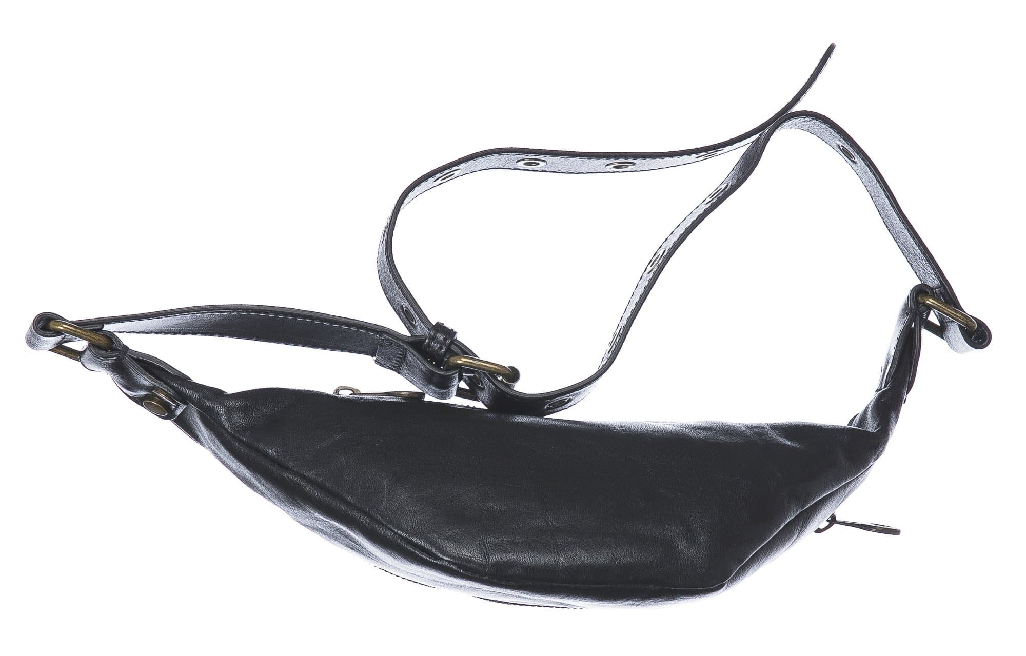 Marsupio da uomo in vera pelle primo fiore LUCIO, colore NERO, CHIAROSCURO, MADE IN ITALY