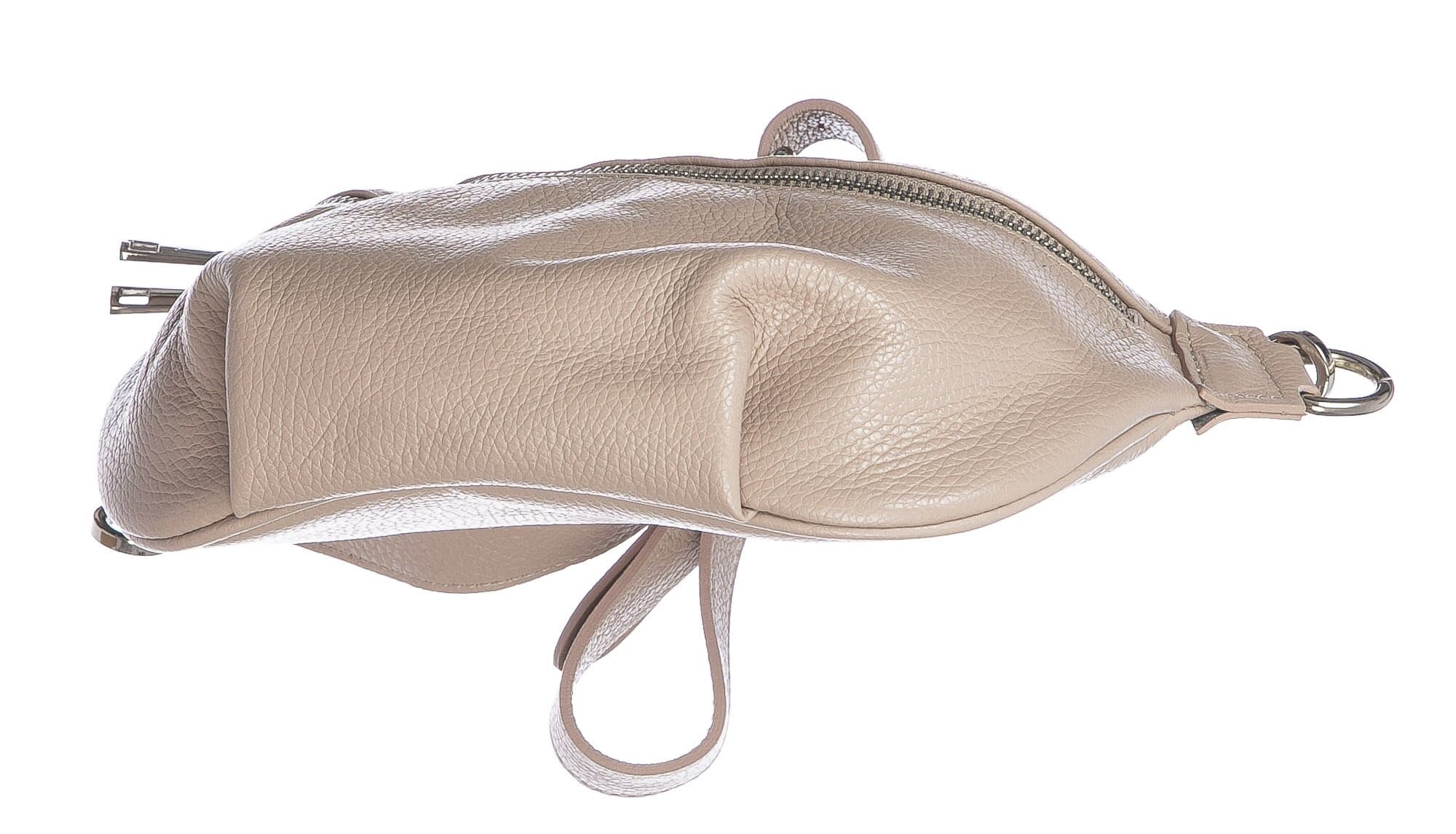 Marsupio da donna in vera pelle primo fiore GLORIA, colore CREMA, CHIARO SCURO, MADE IN ITALY