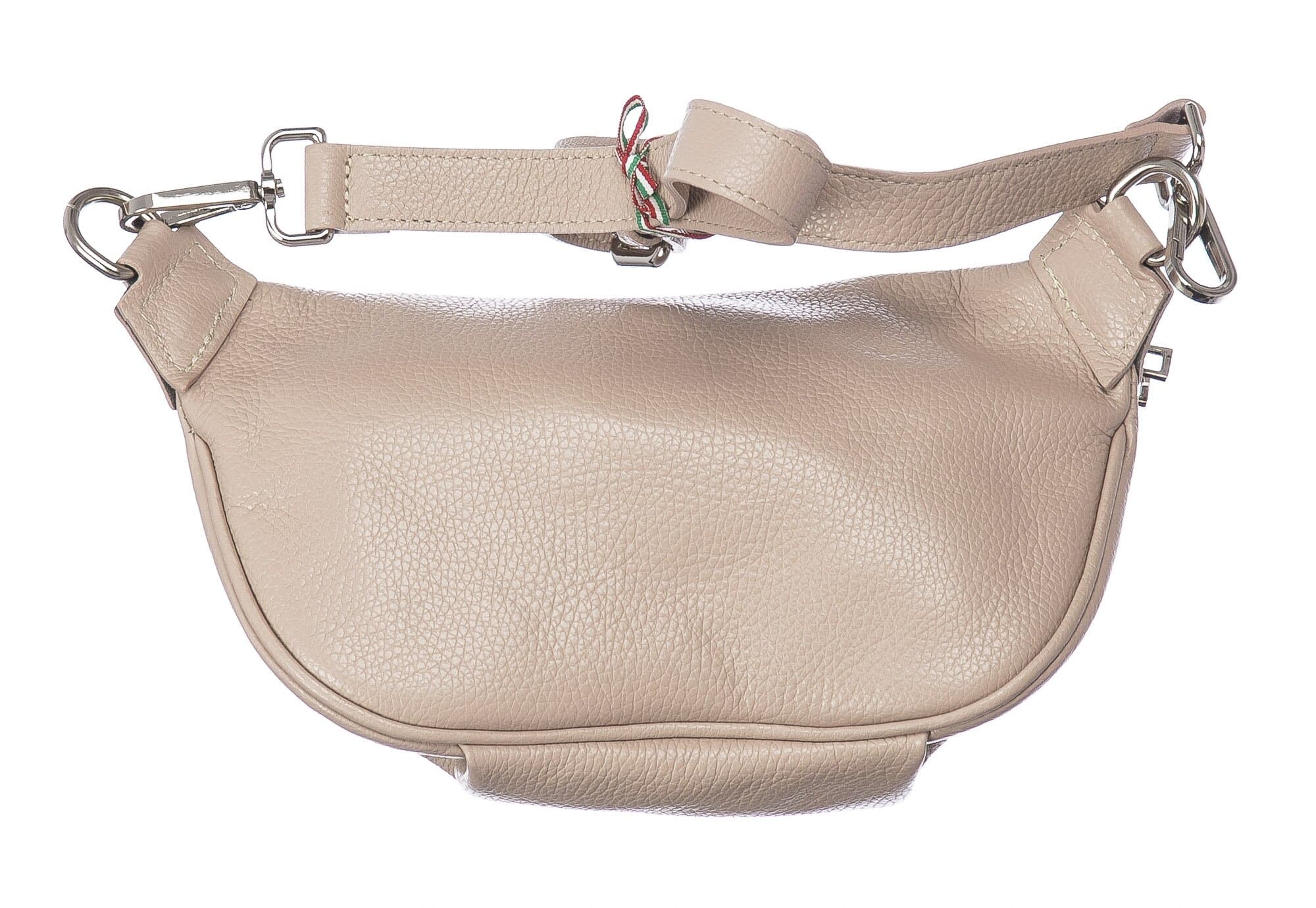 Marsupio da donna in vera pelle primo fiore GLORIA, colore CREMA, CHIARO SCURO, MADE IN ITALY