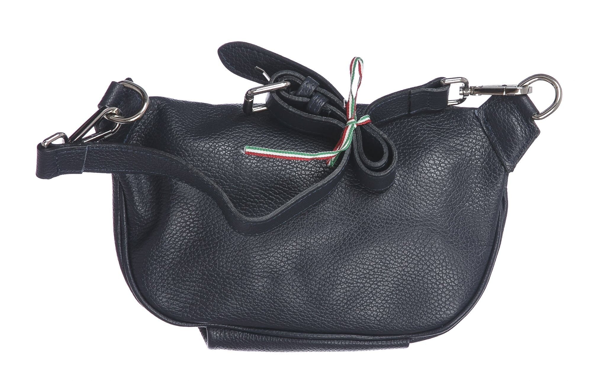 Marsupio da donna in vera pelle primo fiore GLORIA, colore BLU, CHIARO SCURO, MADE IN ITALY