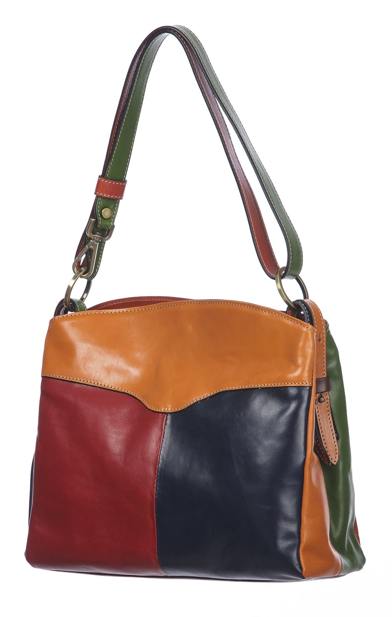 Borsa donna in vera pelle BENEDETTA, MULTICOLORE, SATINI, MADE IN ITALY