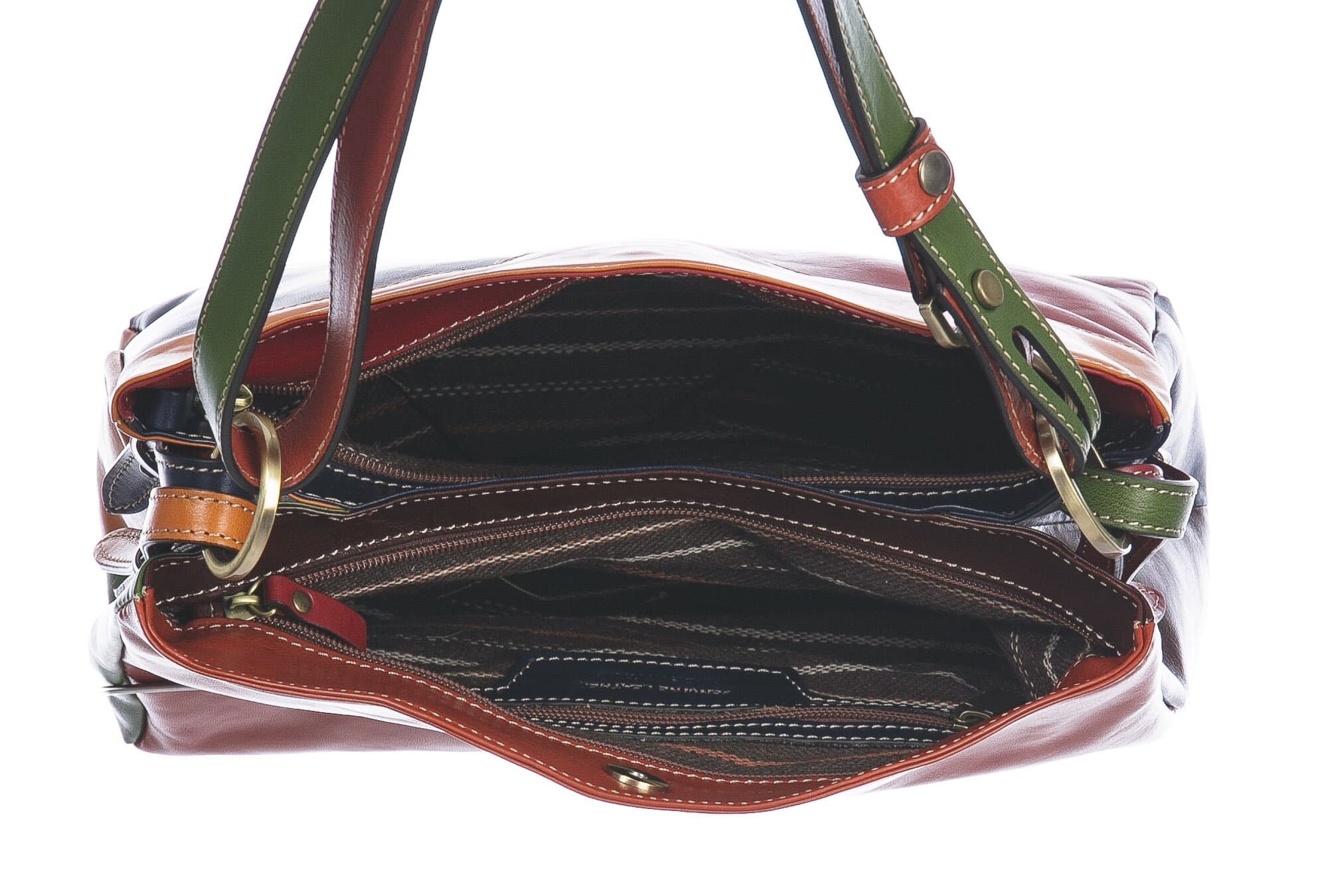 Borsa donna in vera pelle BENEDETTA, MULTICOLORE, SATINI, MADE IN ITALY