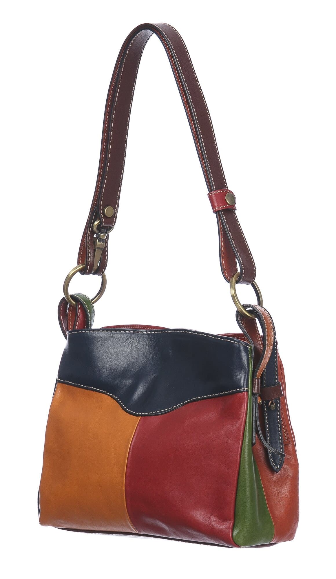 Borsa donna in vera pelle BENEDETTA SMALL, MULTICOLORE, SANTINI, MADE IN ITALY