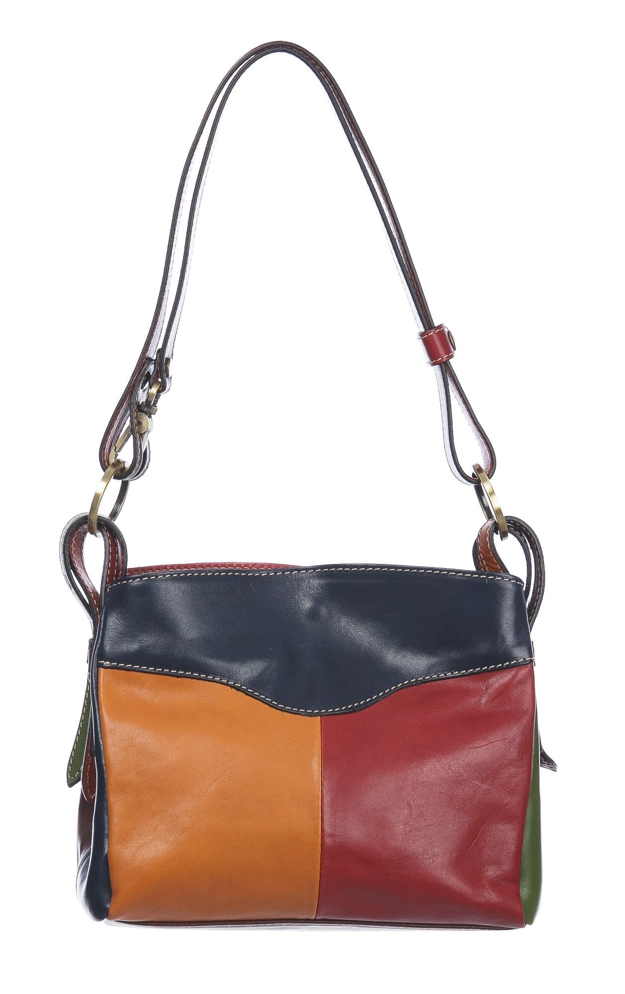 Borsa donna in vera pelle BENEDETTA SMALL, MULTICOLORE, SANTINI, MADE IN ITALY